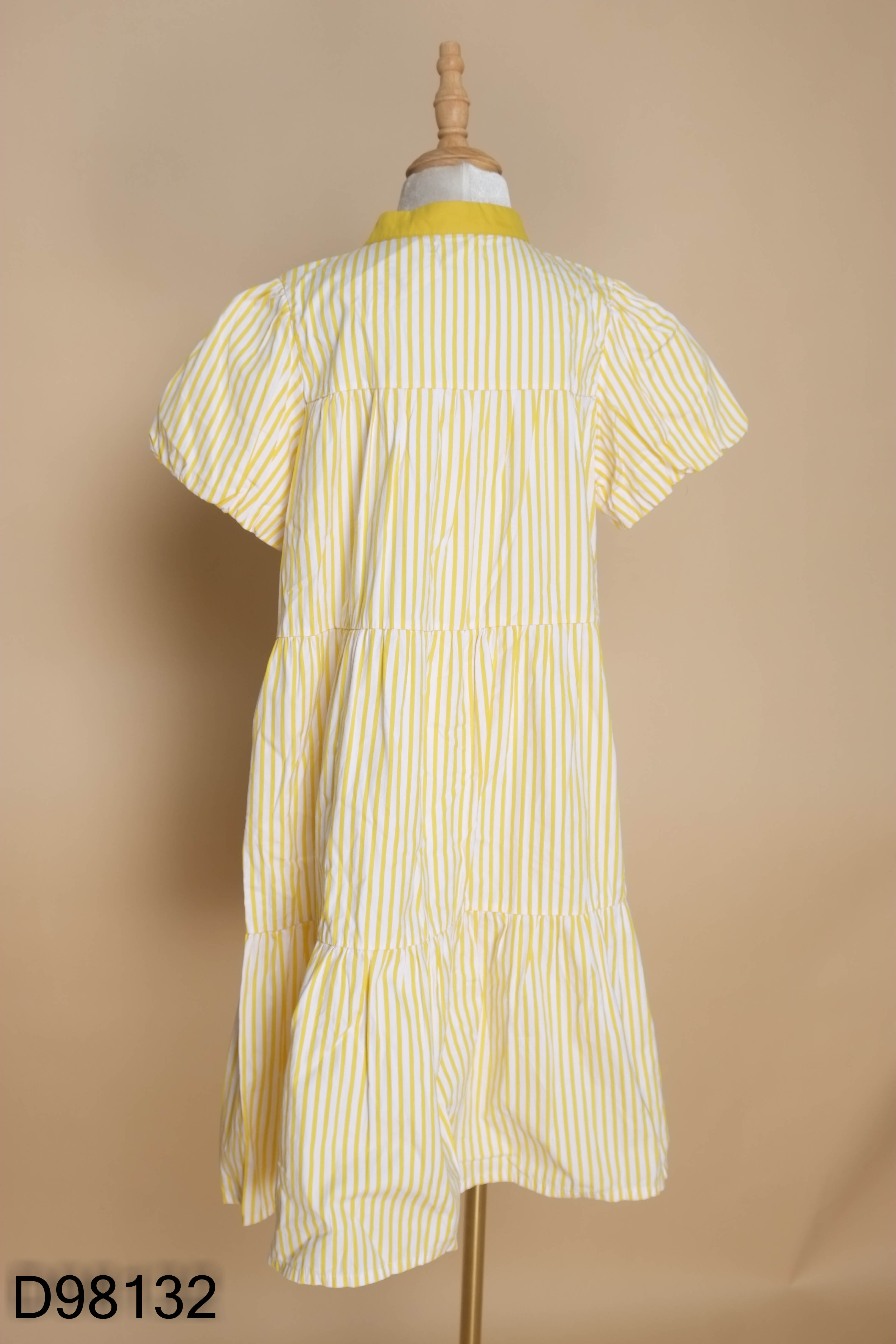 Váy babydoll vàng sọc trắng KIDS