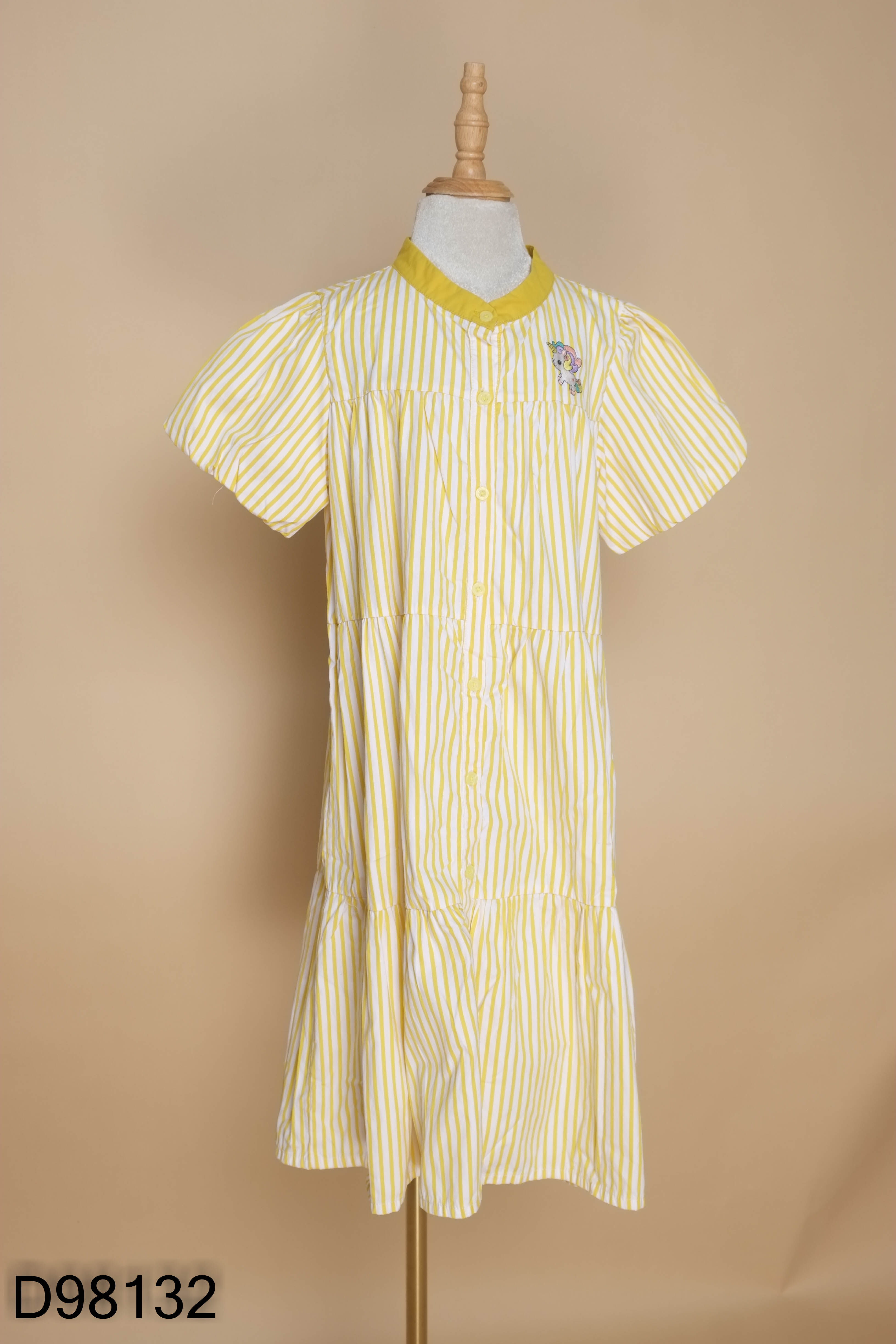 Váy babydoll vàng sọc trắng KIDS