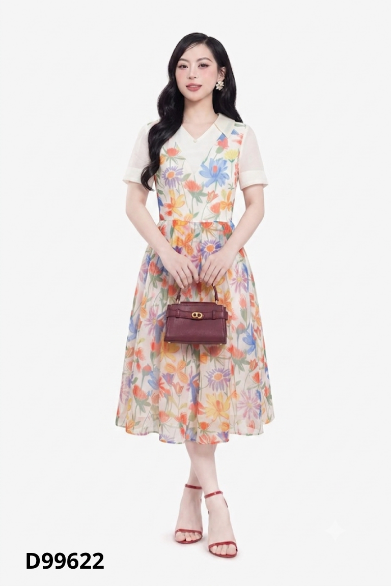 Váy NHU DANG Design voan be họa tiết hoa