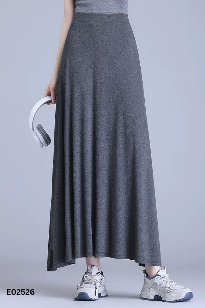 Chân váy xám dập ly