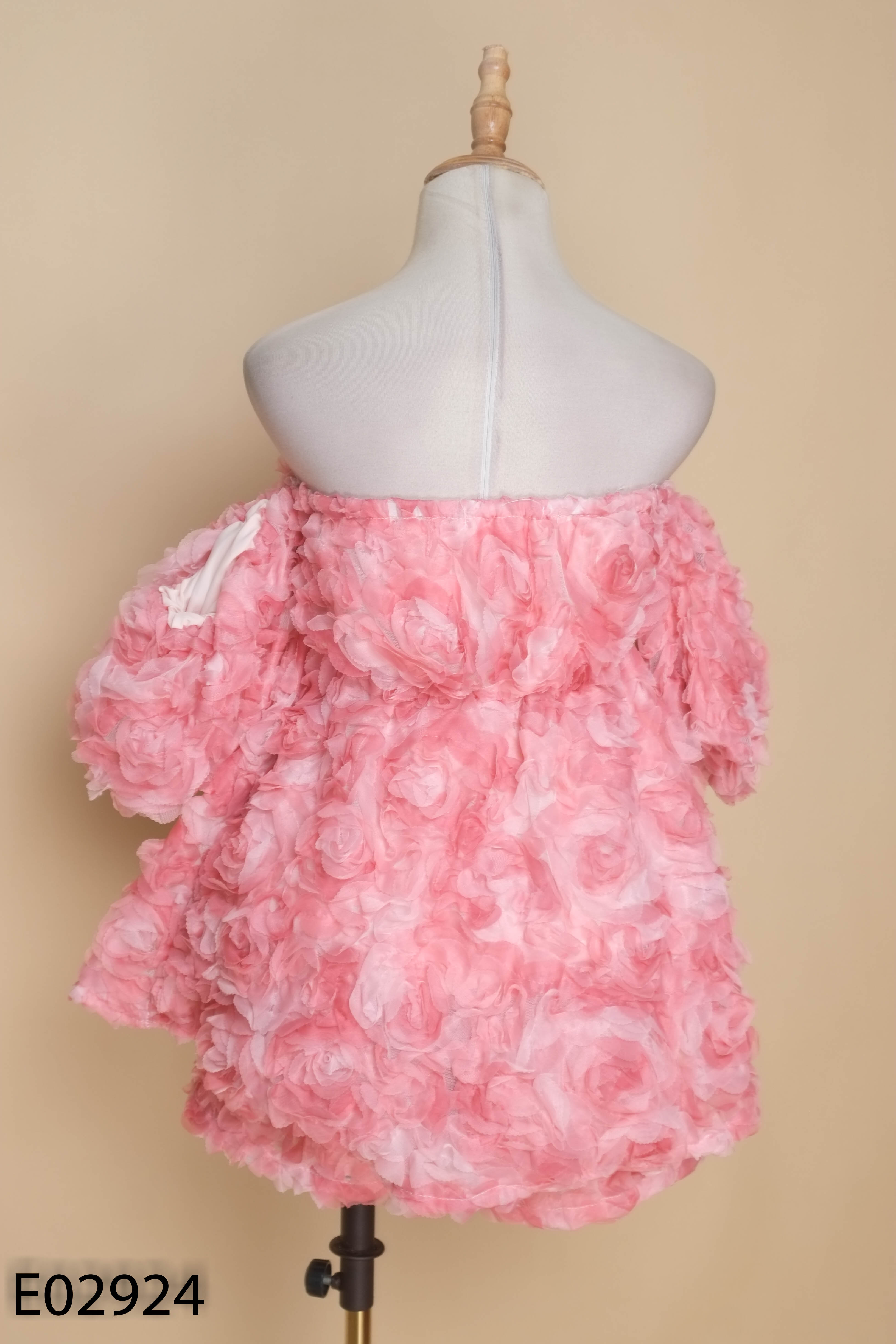 Set Áo hồng hoa CHERIE tay phồng + quần shorts