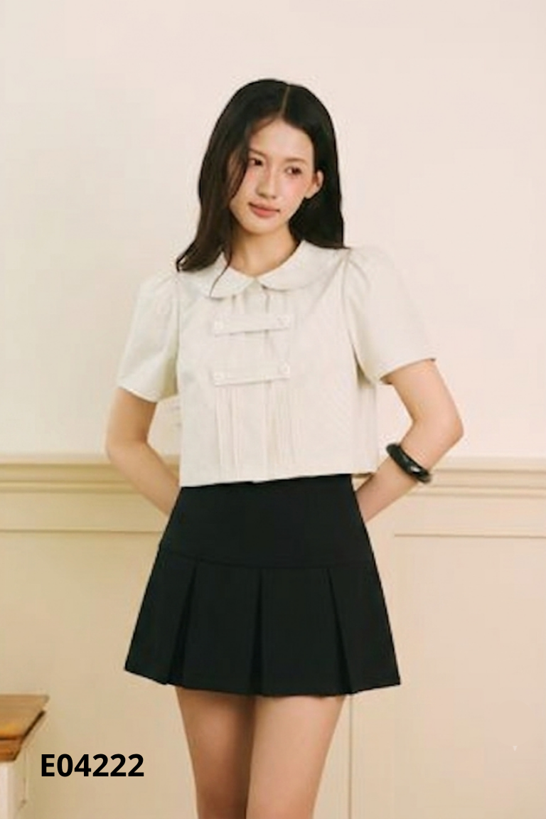 Chân váy DAISY xanh than xếp ly