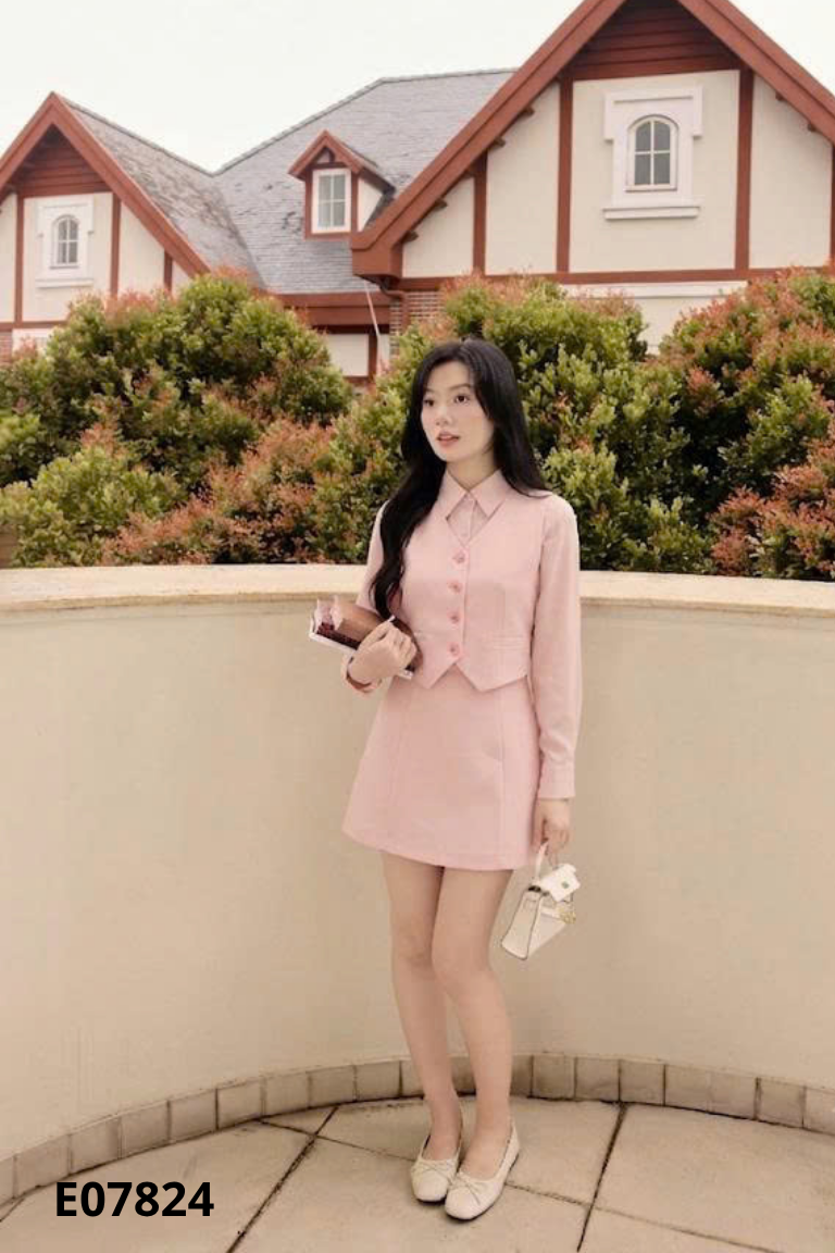NEWTAG Chân váy CCHAT hồng trơn