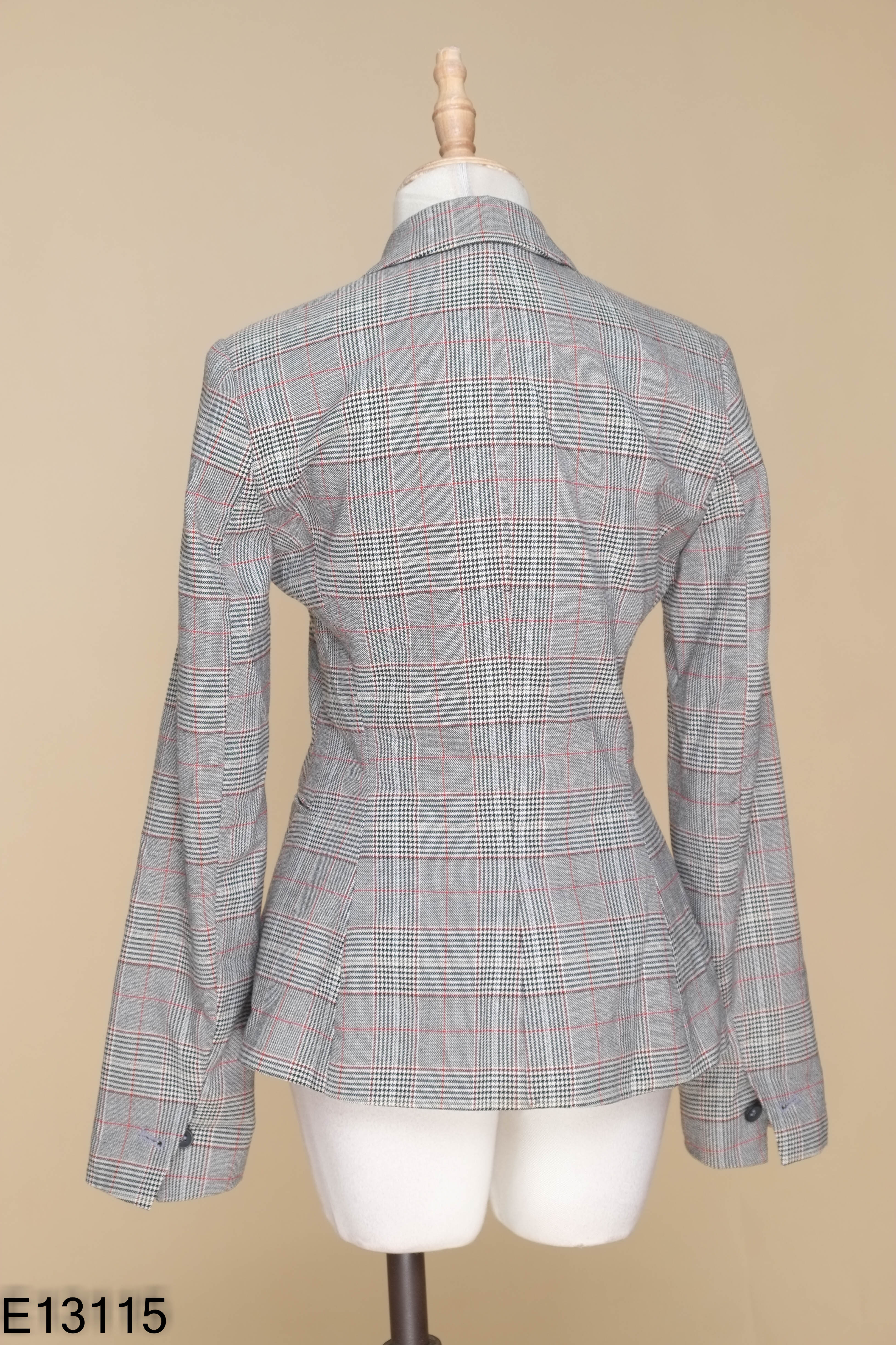 Áo khoác vest ZARA xám kẻ