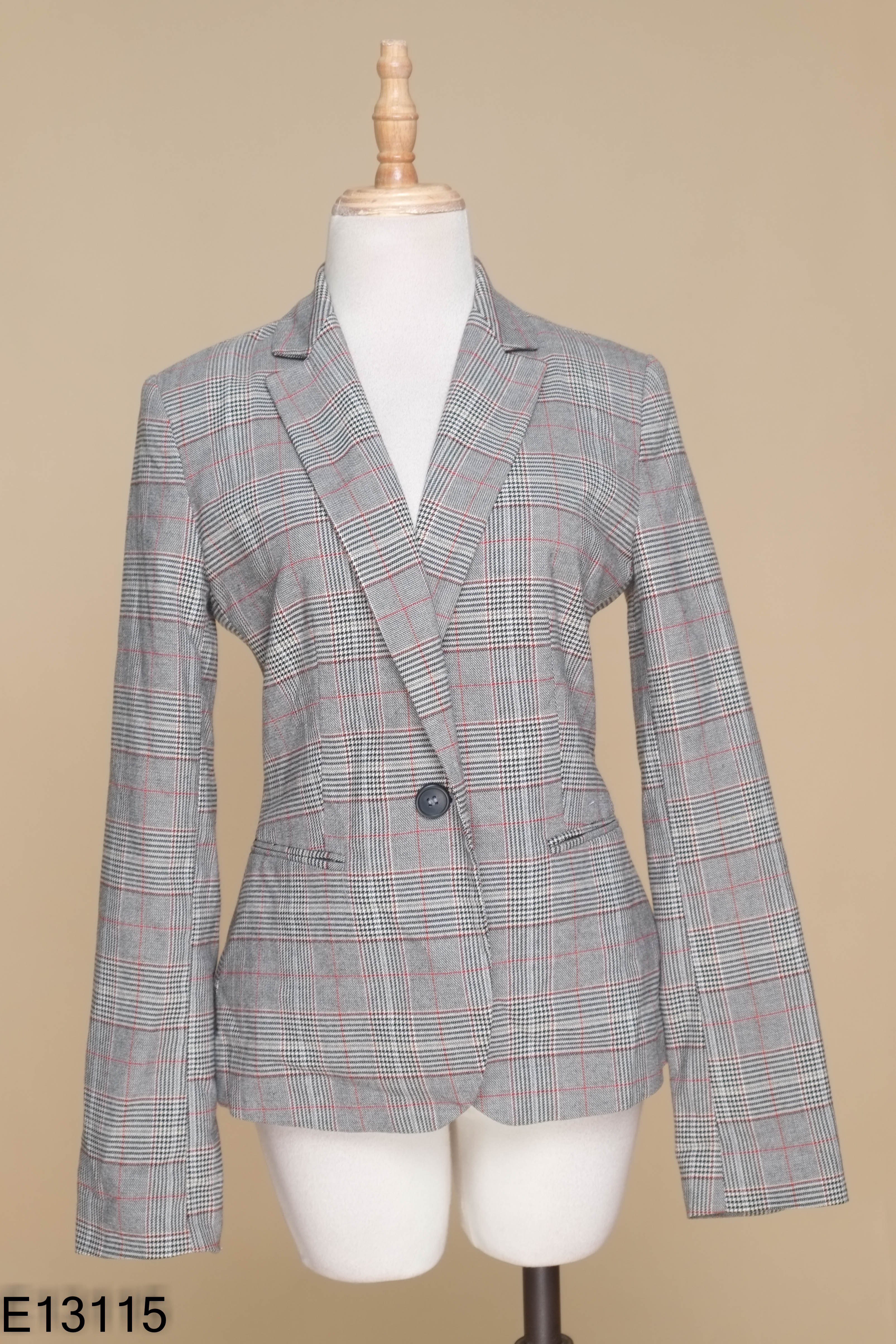 Áo khoác vest ZARA xám kẻ