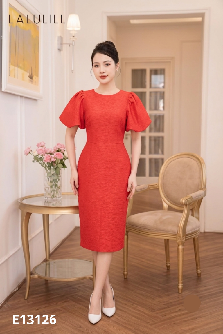 Váy đỏ LALULILL trơn nhún