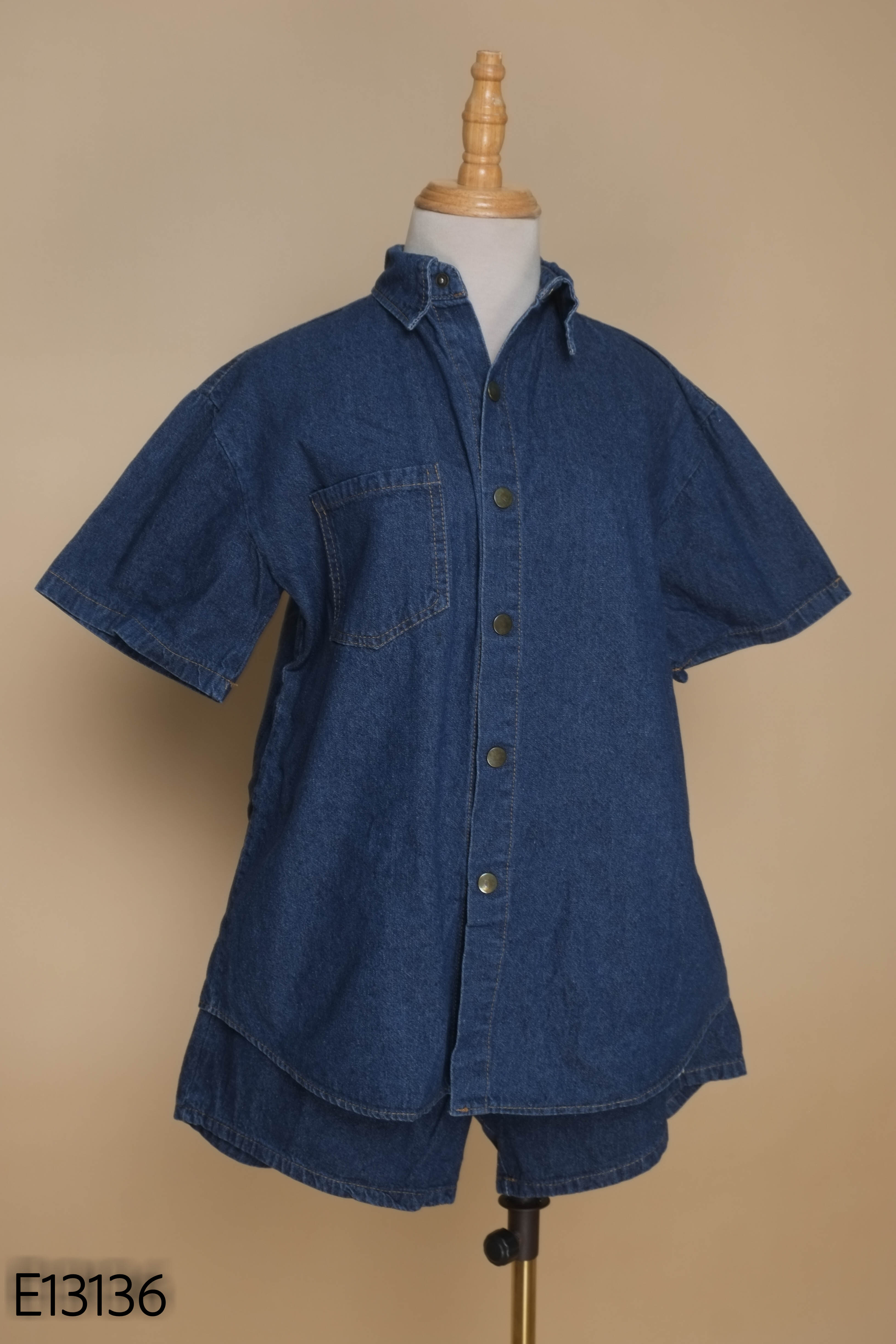 SET Áo jeans xanh + Quần short jeans xanh