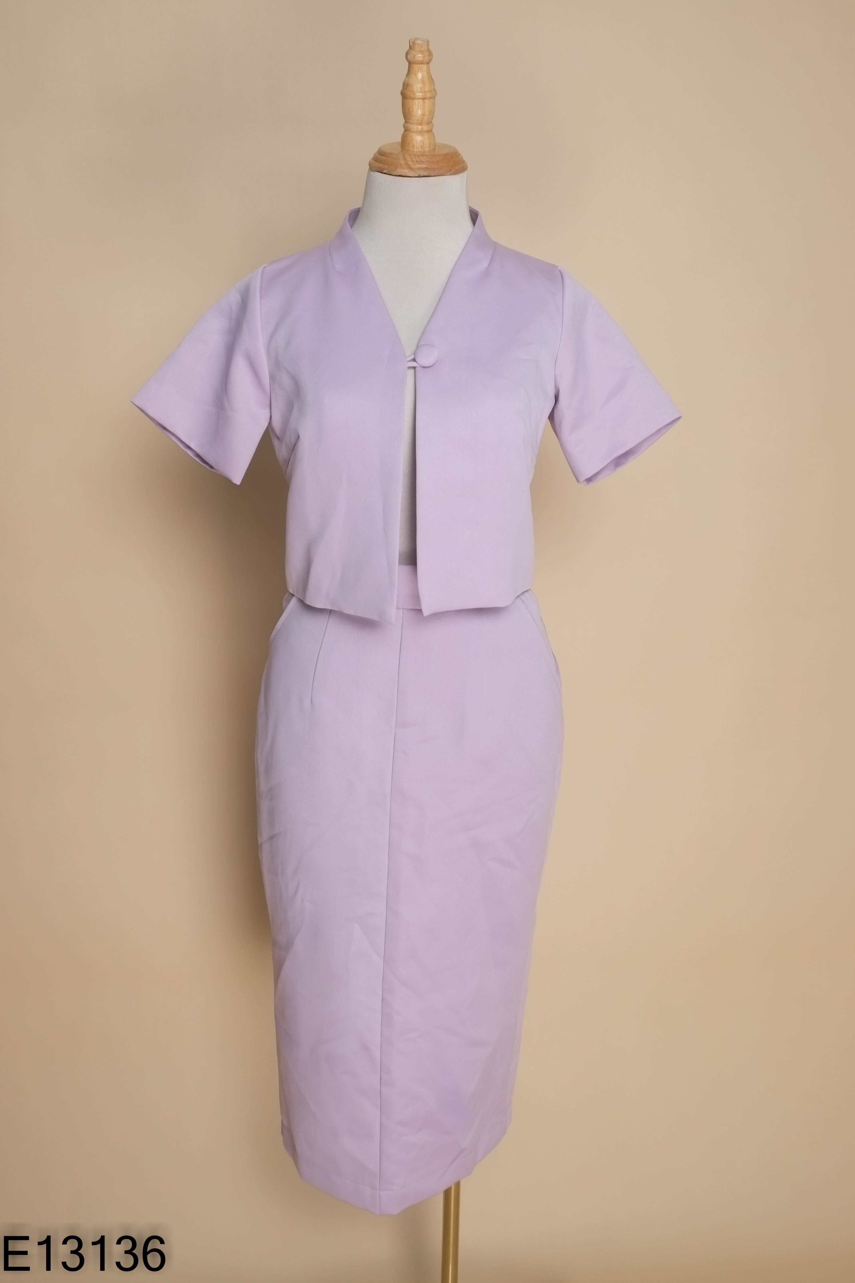 SET Áo tím dáng lửng + Chân váy tím dài