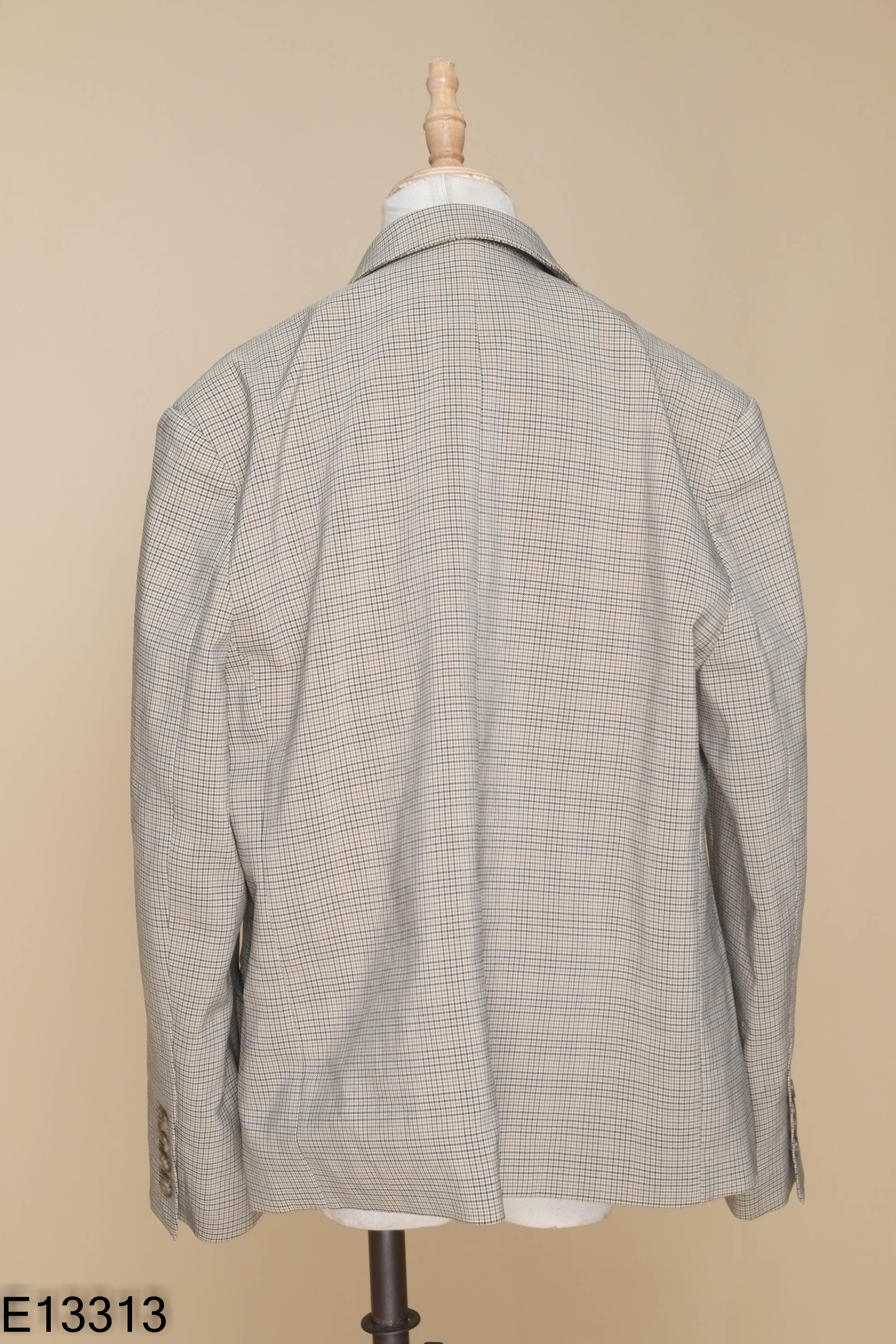 Áo khoác vest nâu kẻ