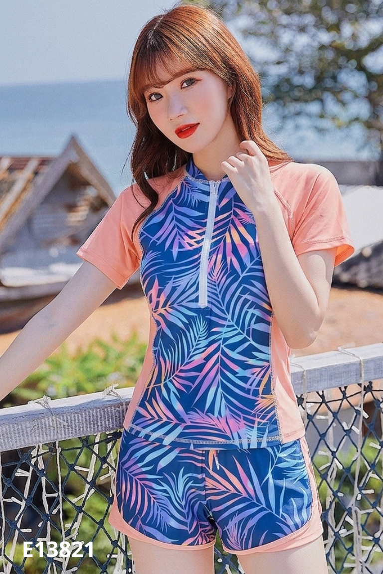 Set đồ bơi hồng phối nhiều màu