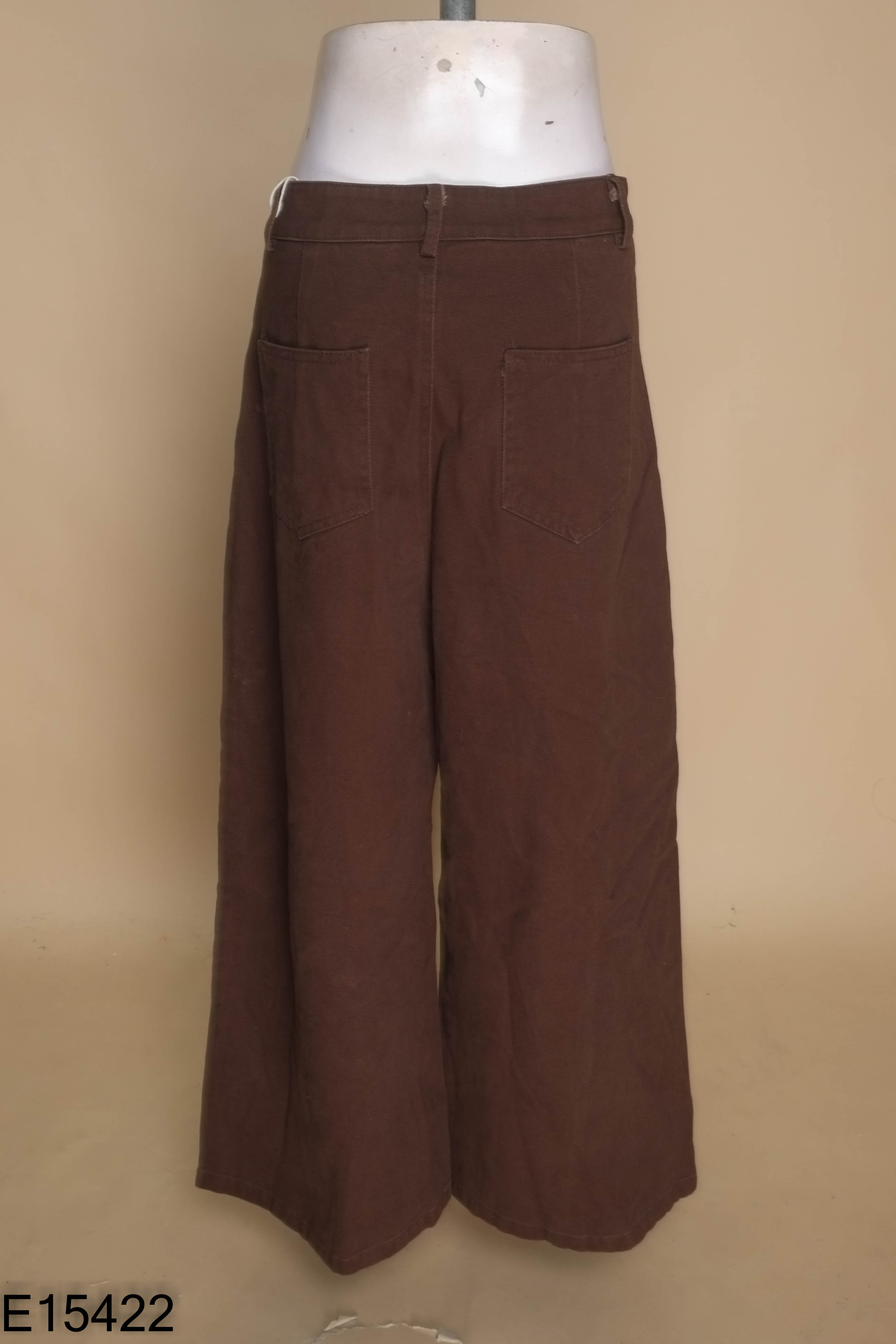 NEWTAG Quần jeans nâu ống rộng