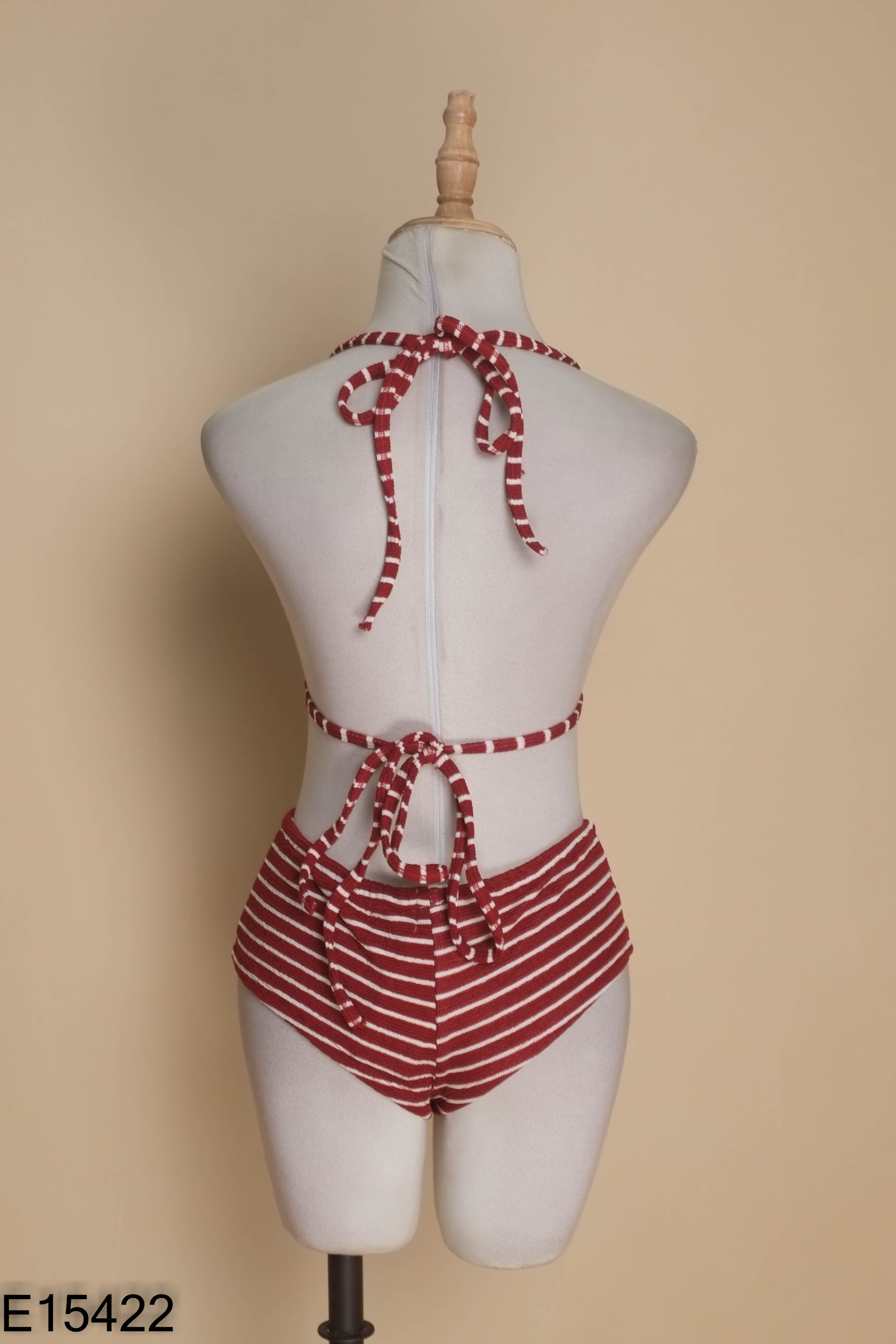 NEWTAG Set bikini đỏ sọc trắng