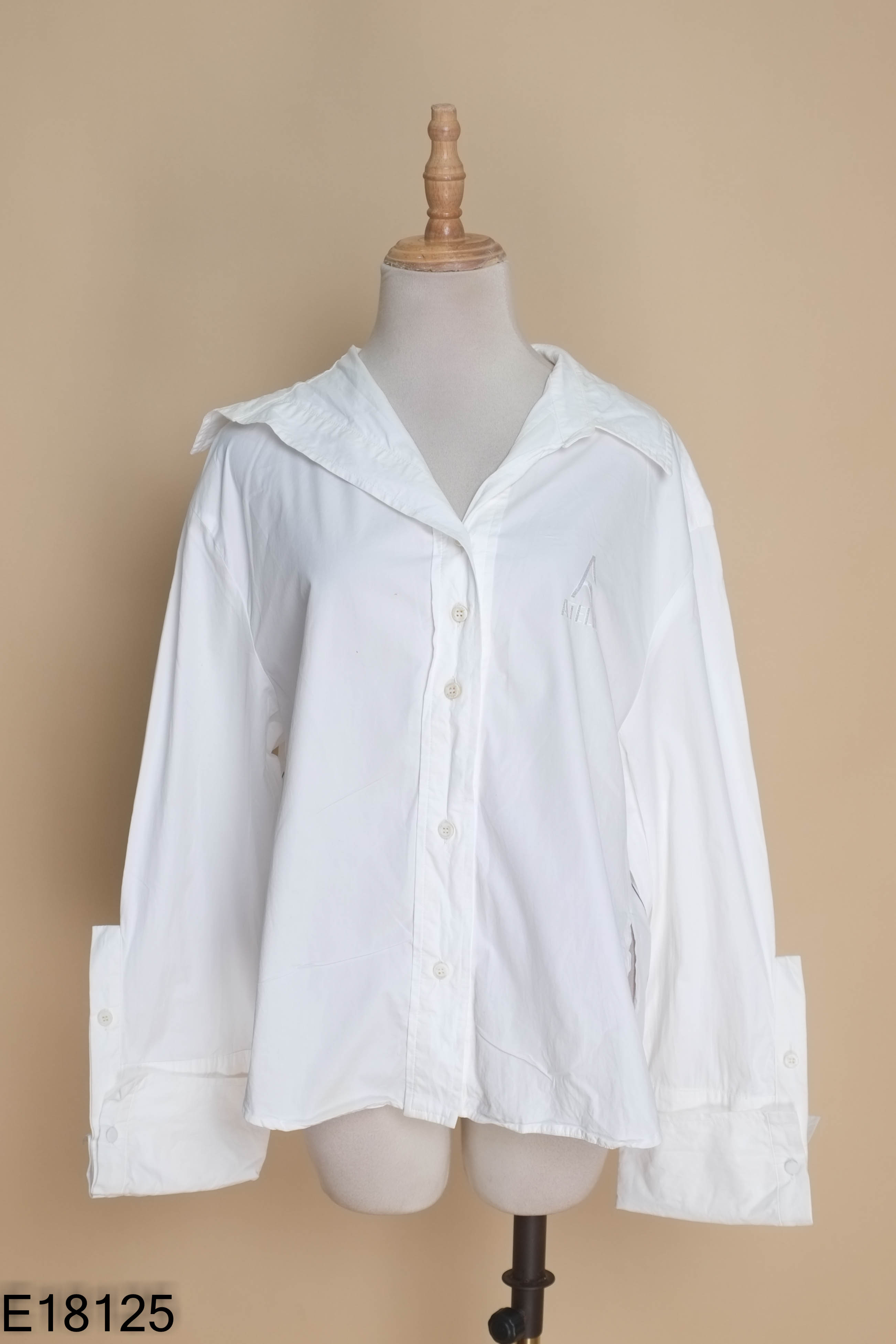 Áo sơ mi trắng ATELIER sọc đen