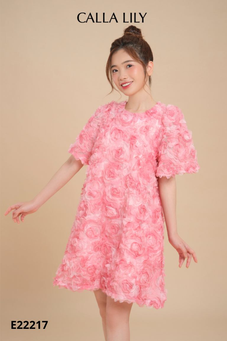Váy lưới họa tiết hoa hồng MOC