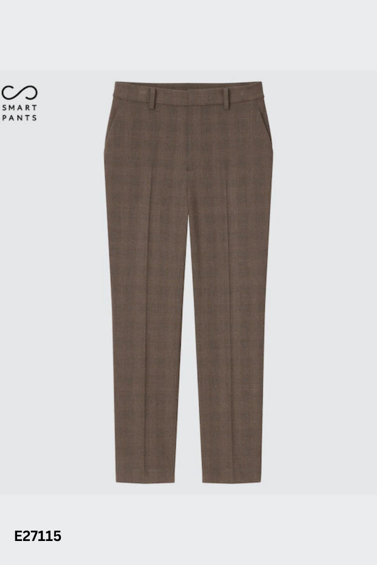 Quần nâu đen caro UNIQLO suông
