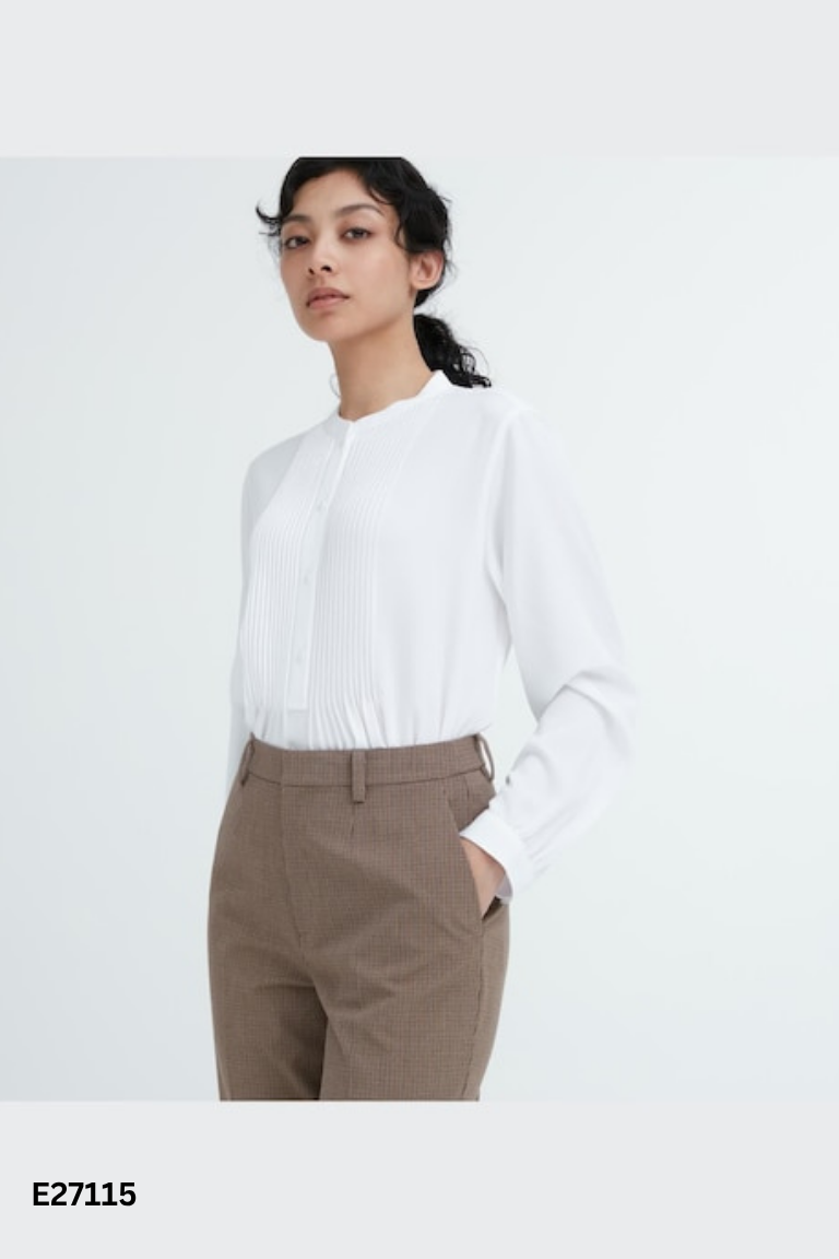 Quần nâu đen caro UNIQLO suông