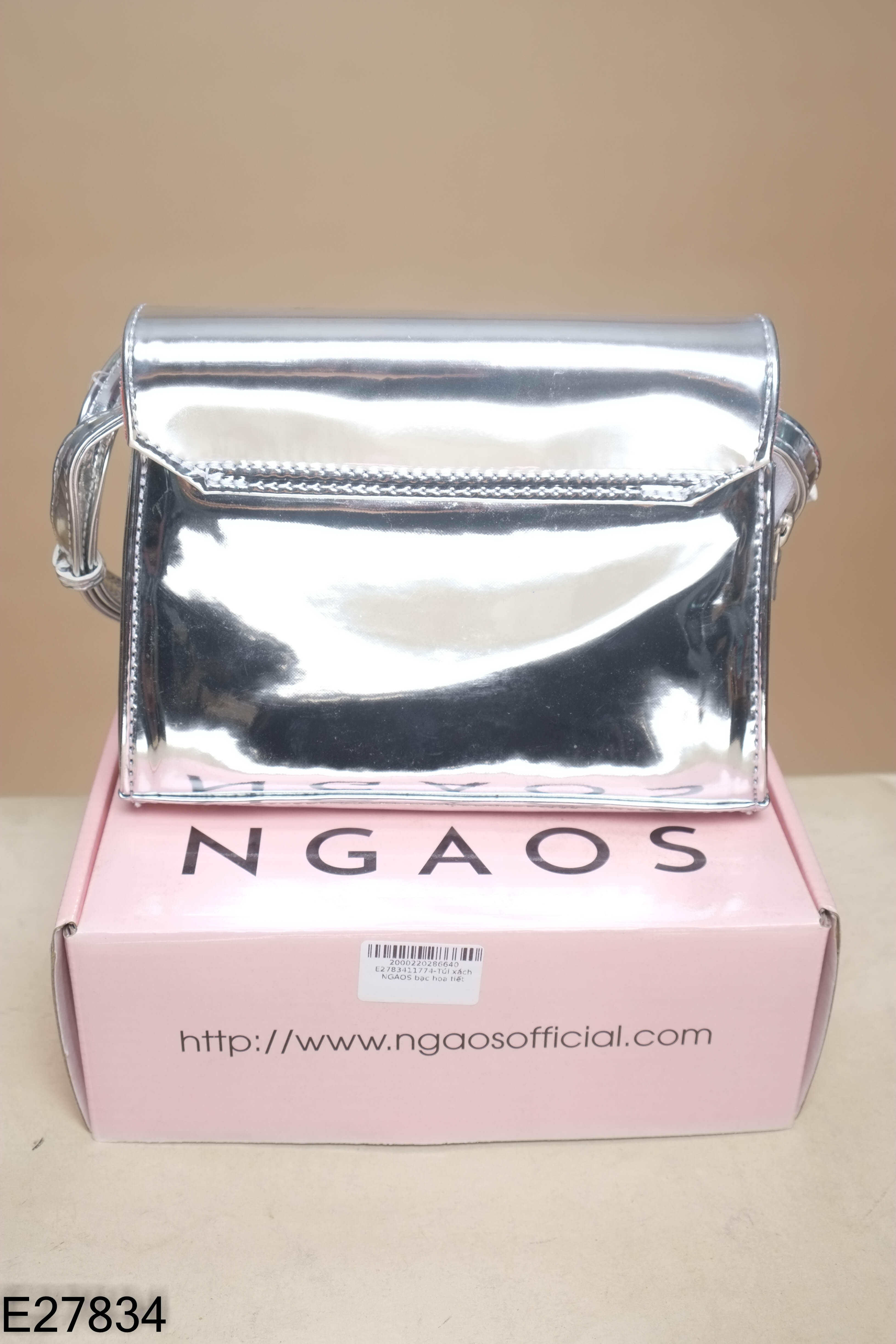 Túi xách NGAOS bạc họa tiết