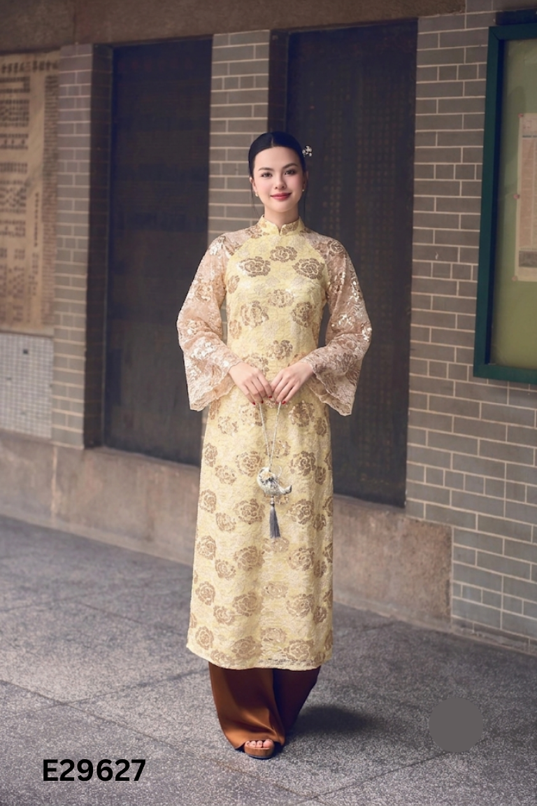 NEWTAG Set CJOY ánh nhũ vàng + quần cam