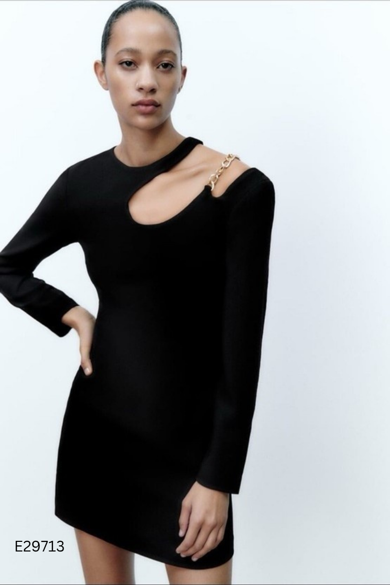 Váy đen ZARA phối xích