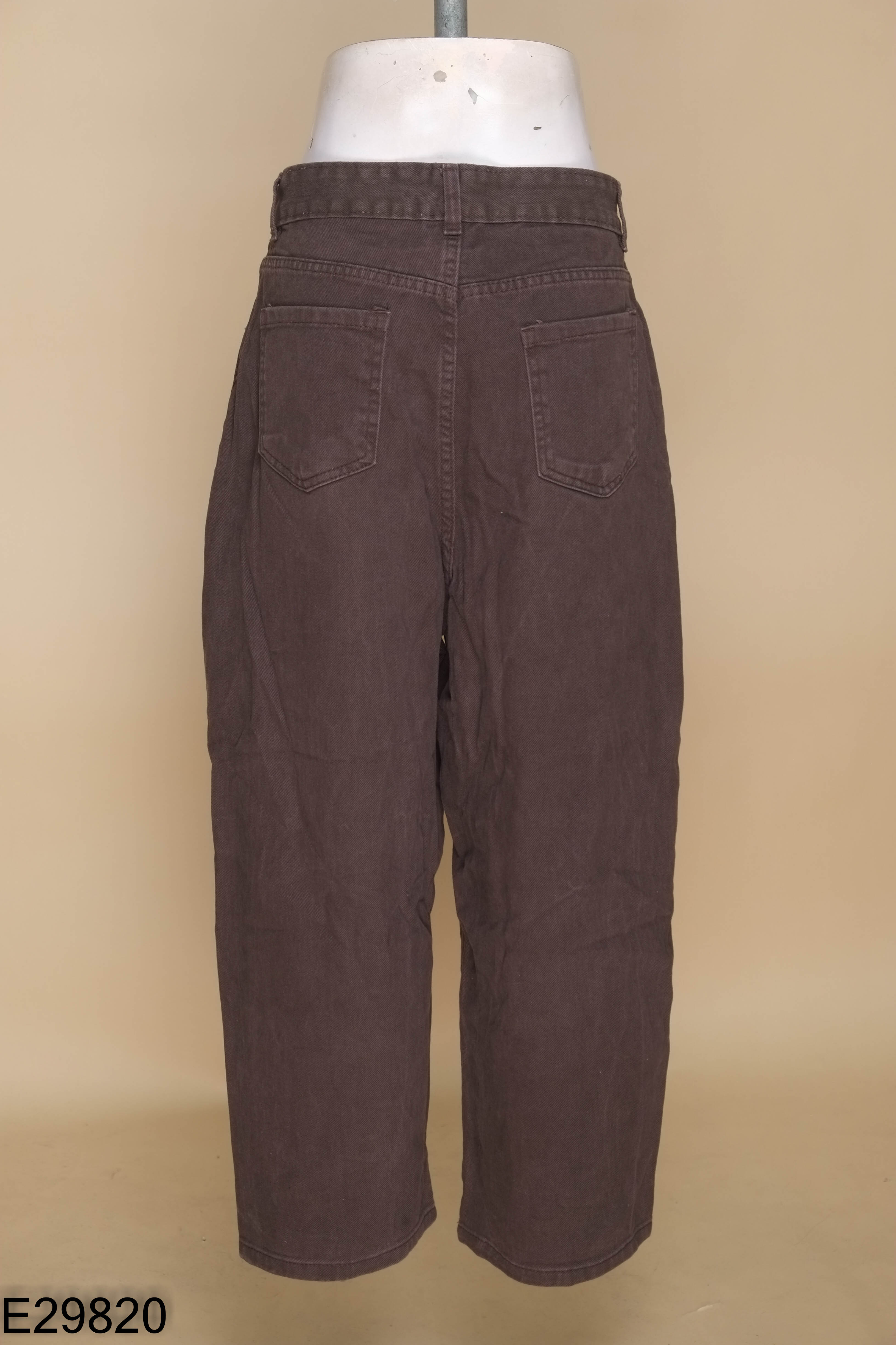 Quần jeans tím than trơn ống rộng