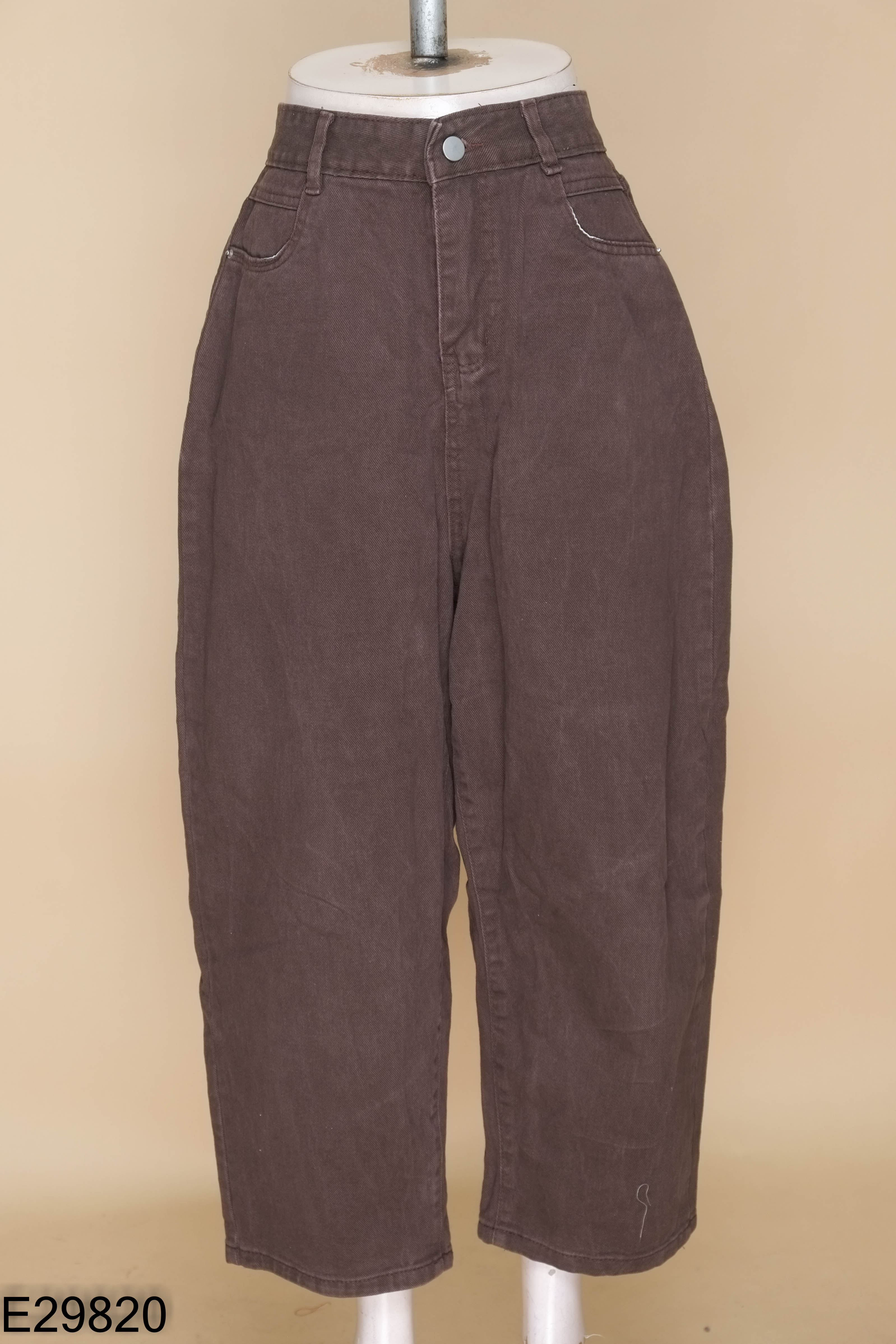 Quần jeans tím than trơn ống rộng