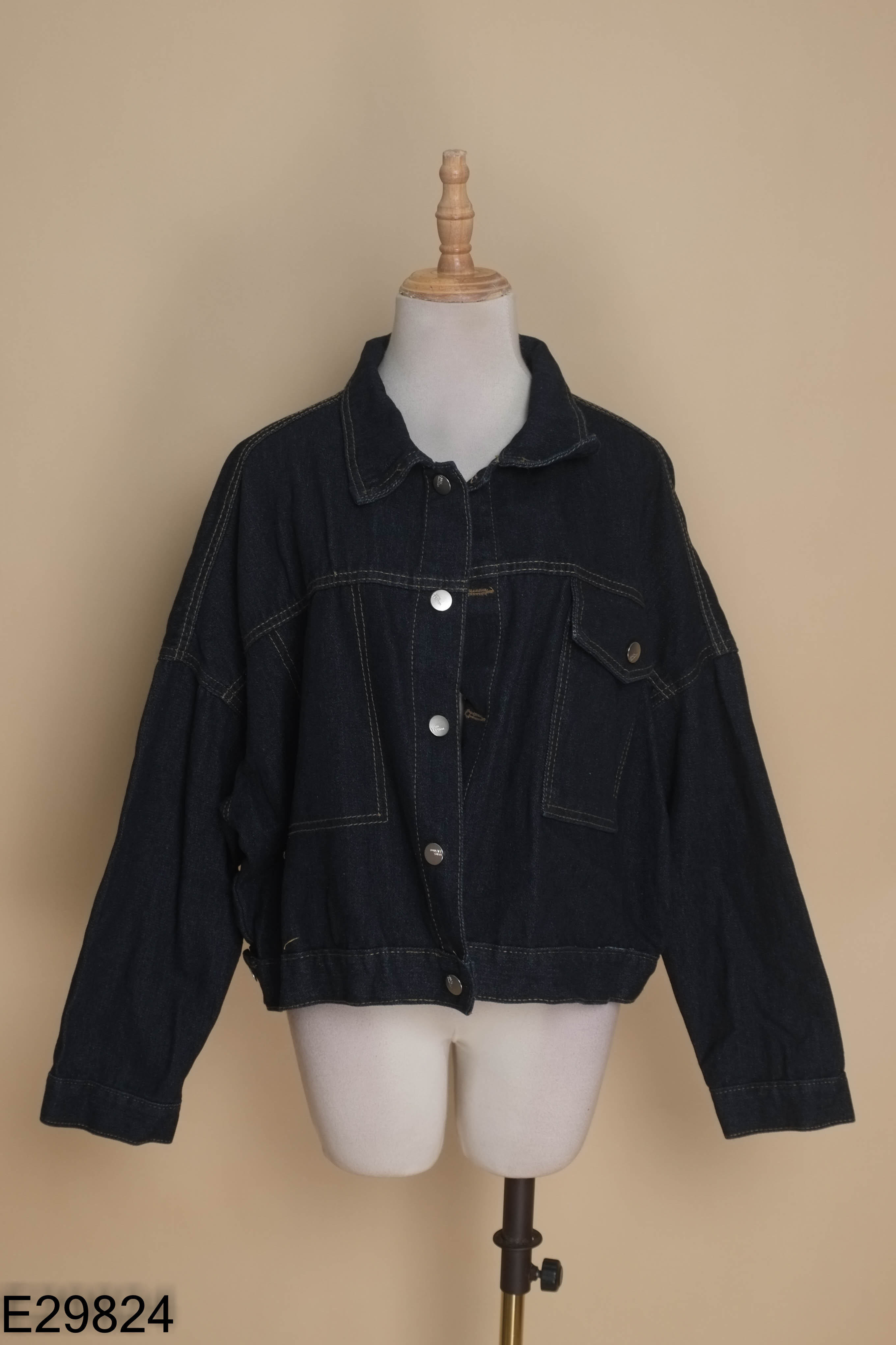 NEWTAG Áo khoác jeans xanh đậm