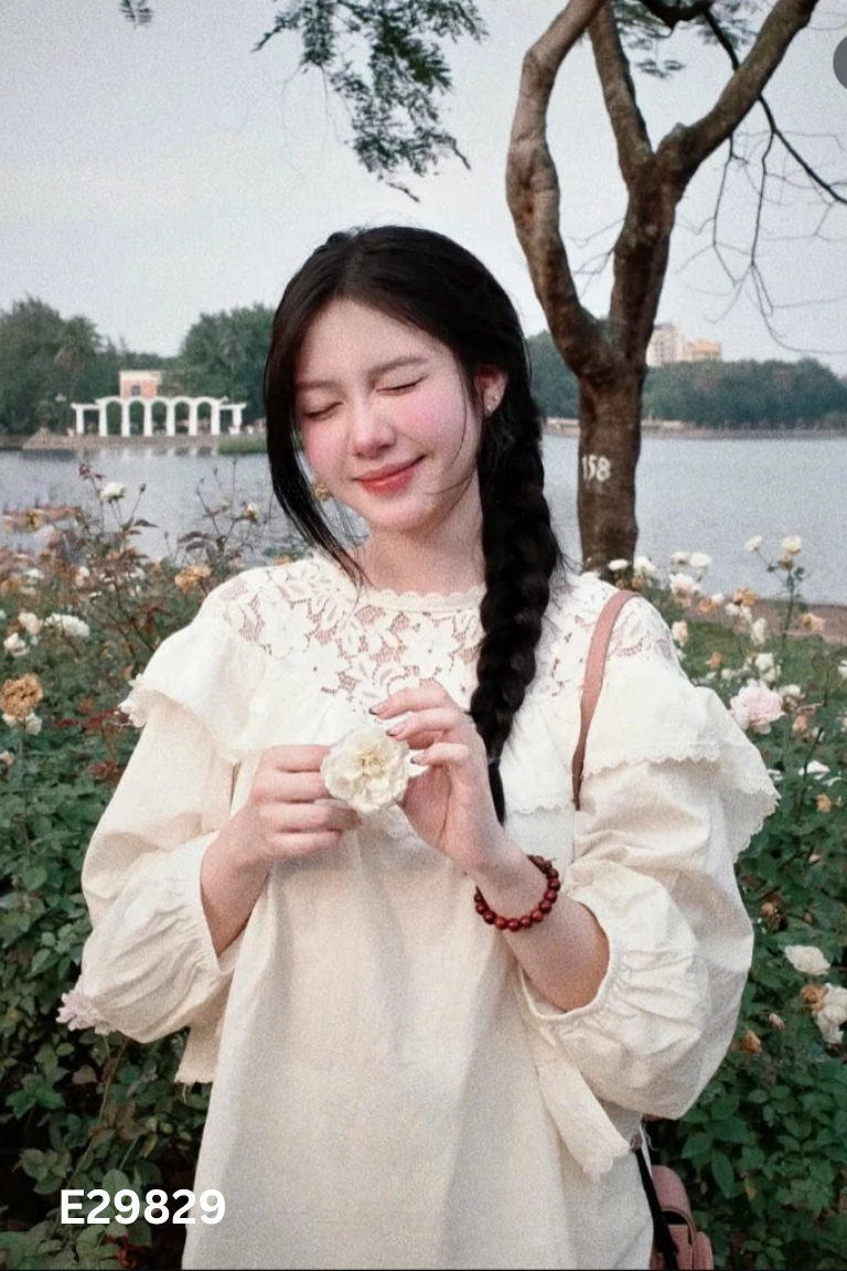 NEWTAG Áo be phối ren bèo