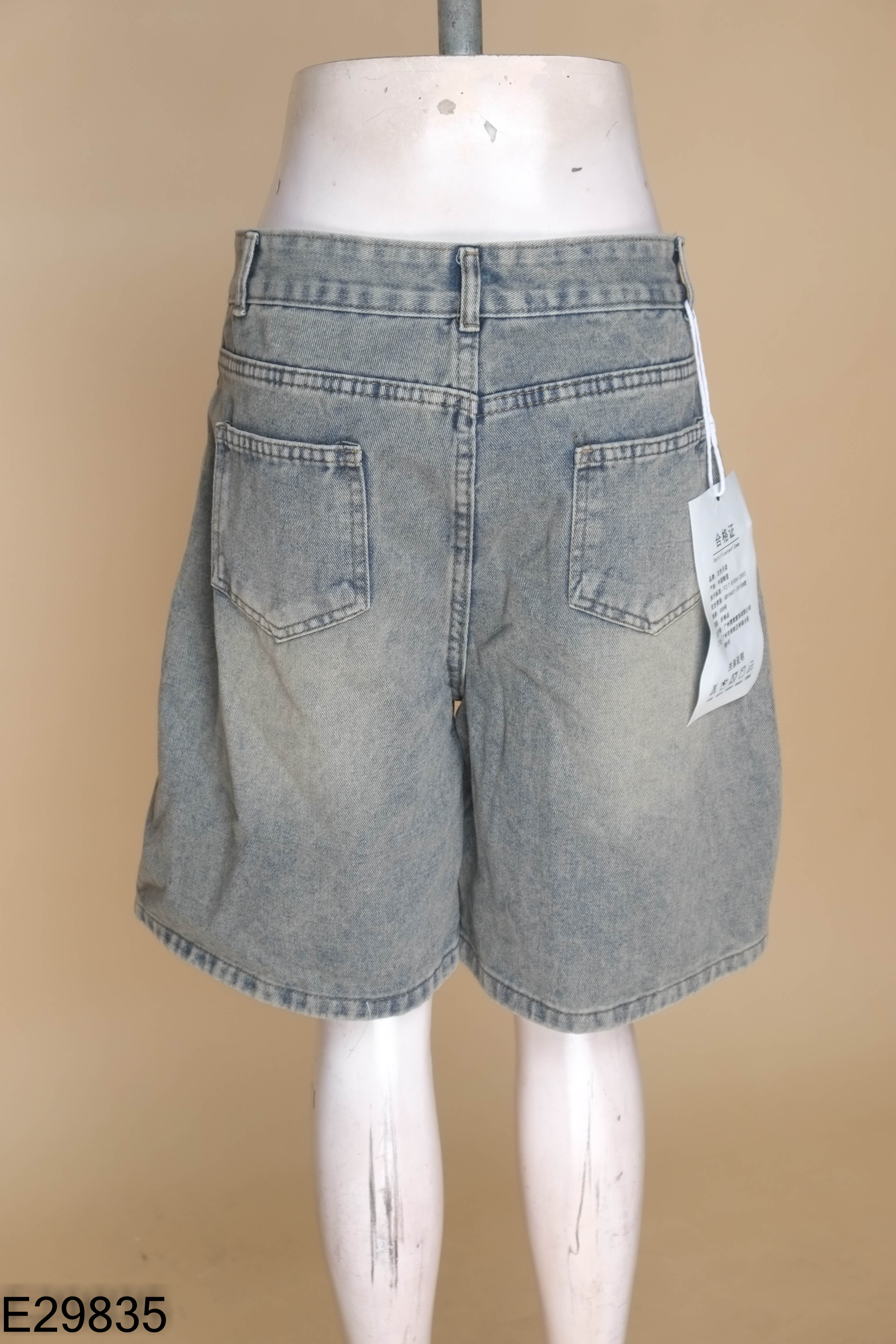 NEWTAG Quần shorts jeans lửng xanh