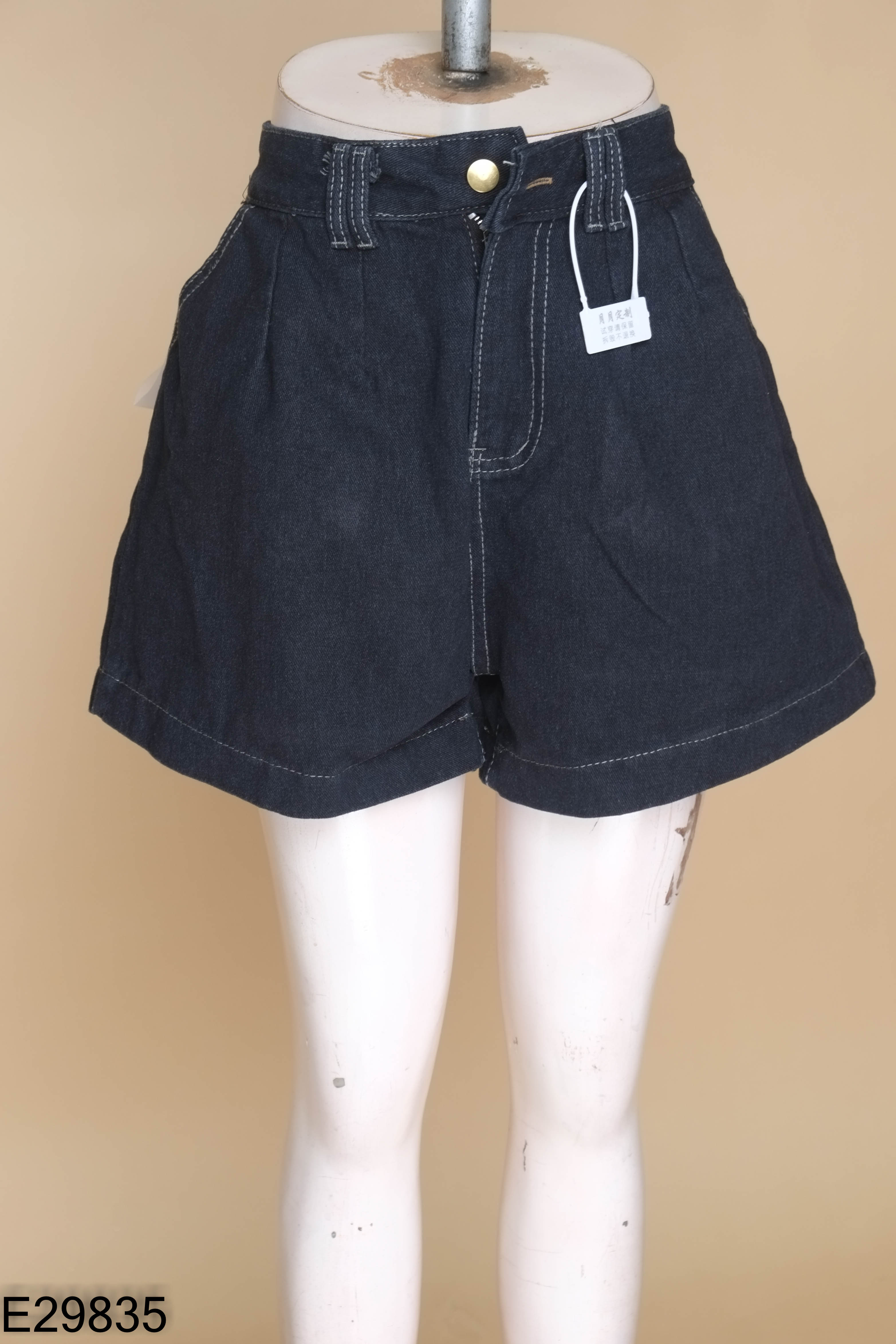 NEWTAG Quần shorts jeans xanh đậm