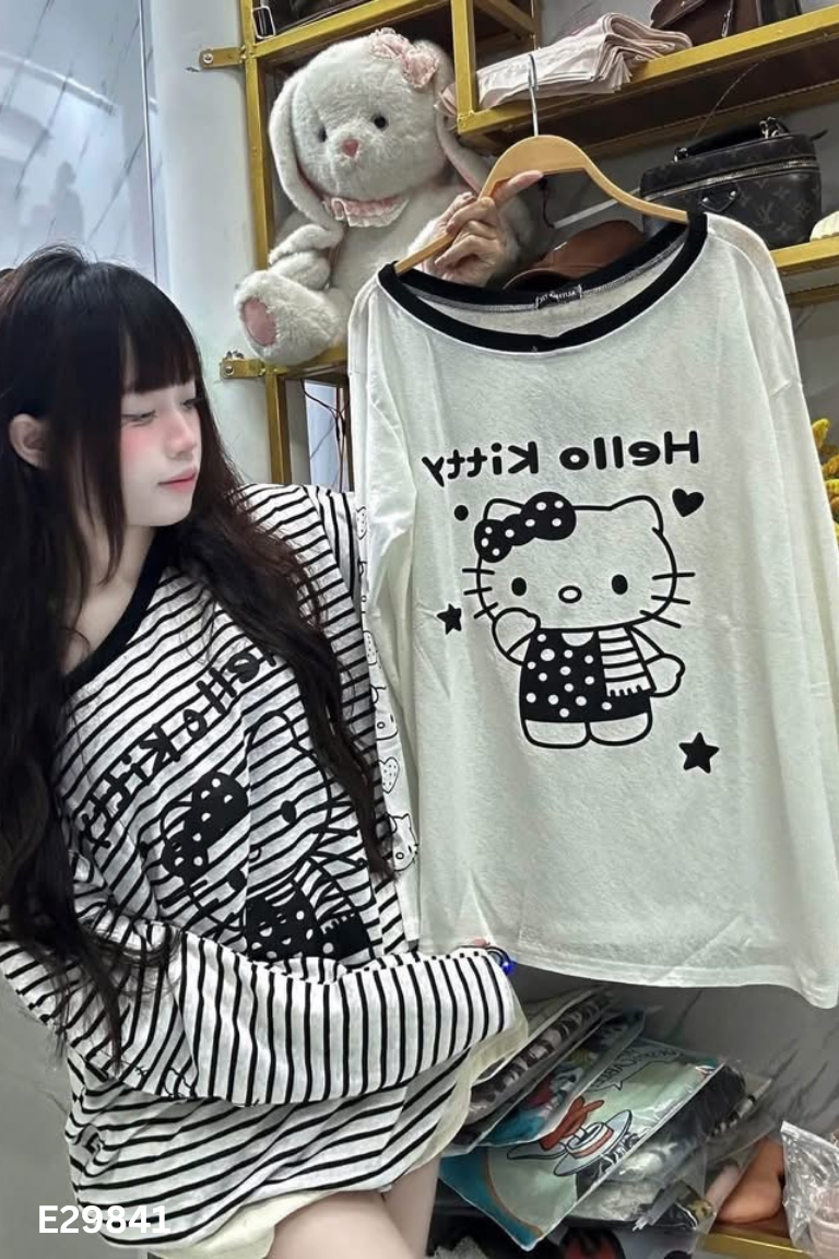 NEWTAG set áo trắng + quần caro xanh