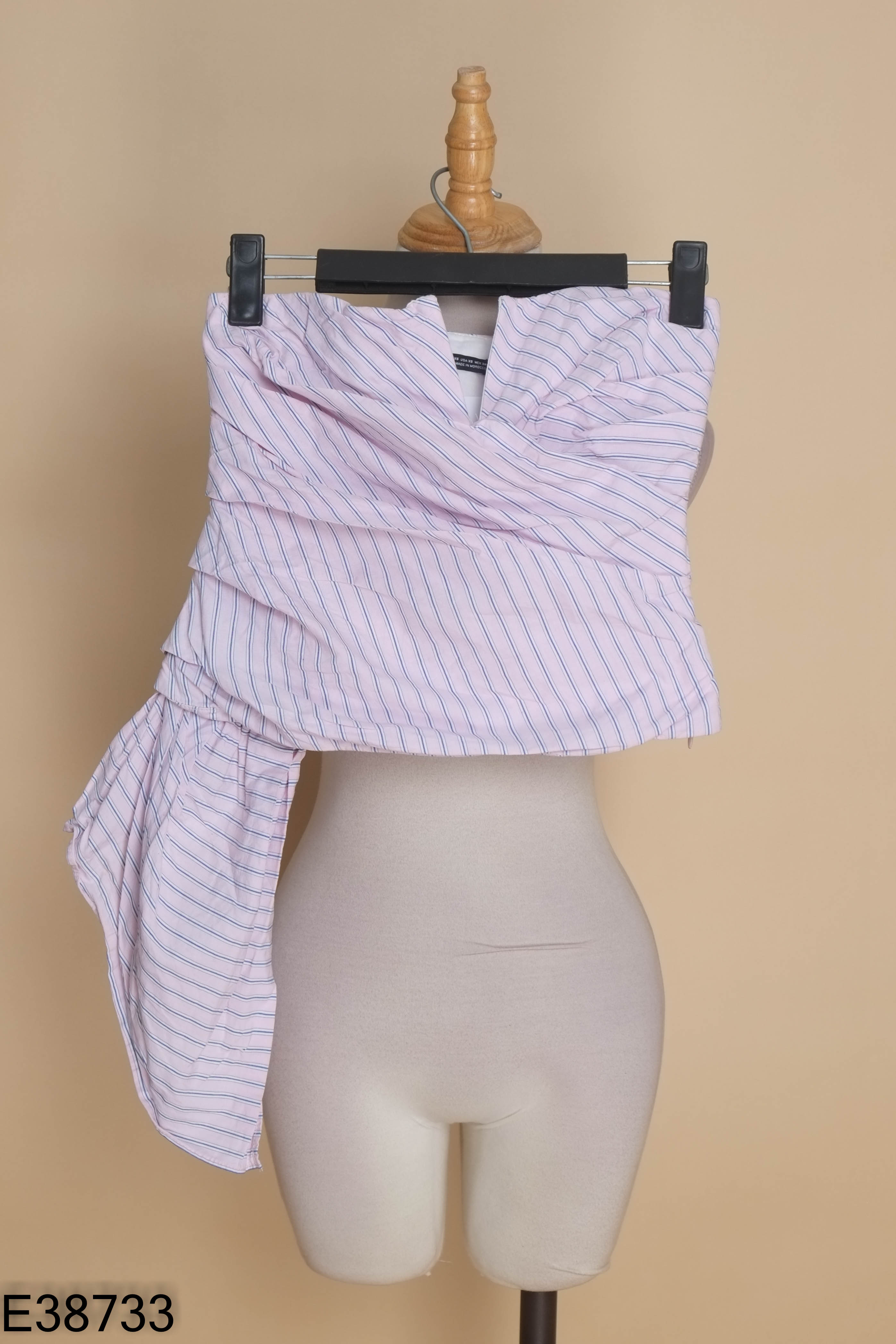Áo cúp hồng ZARA kẻ