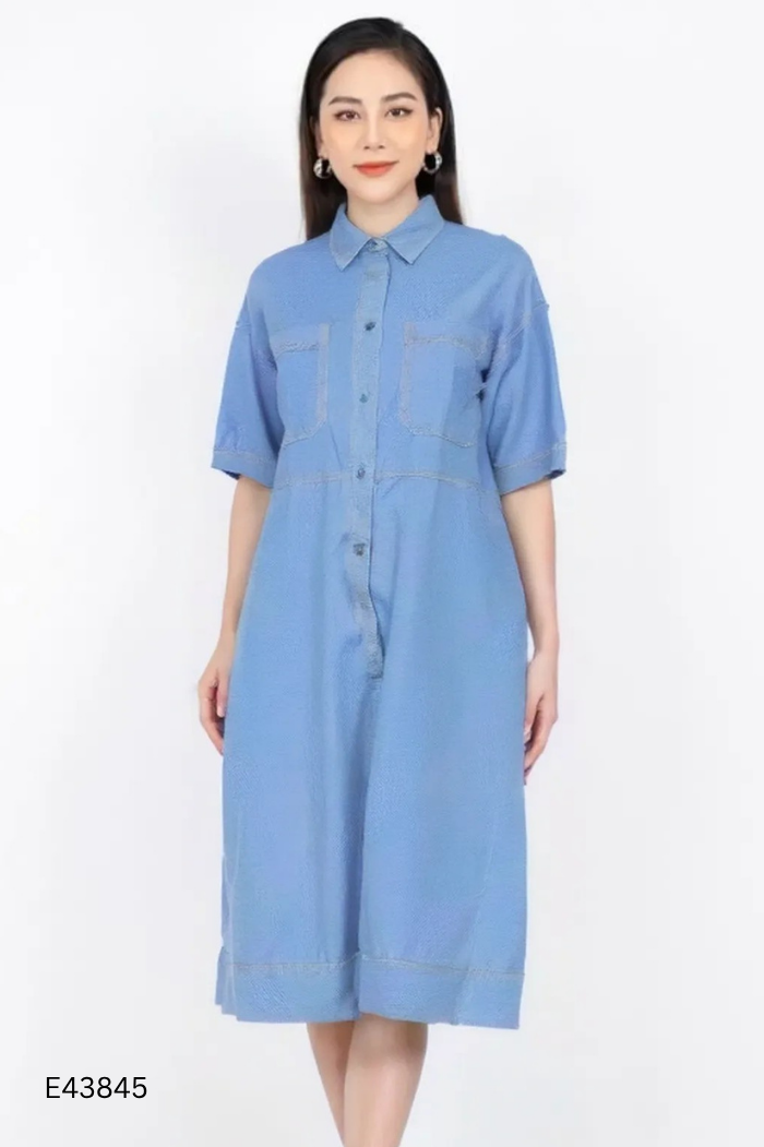 Váy sơ mi LIBE jeans xanh