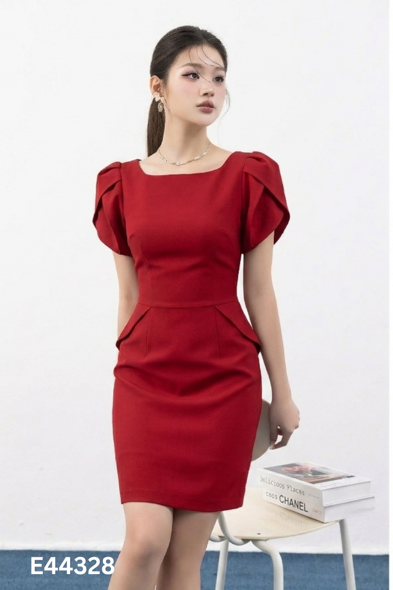 Váy đỏ PIVOINE trơn