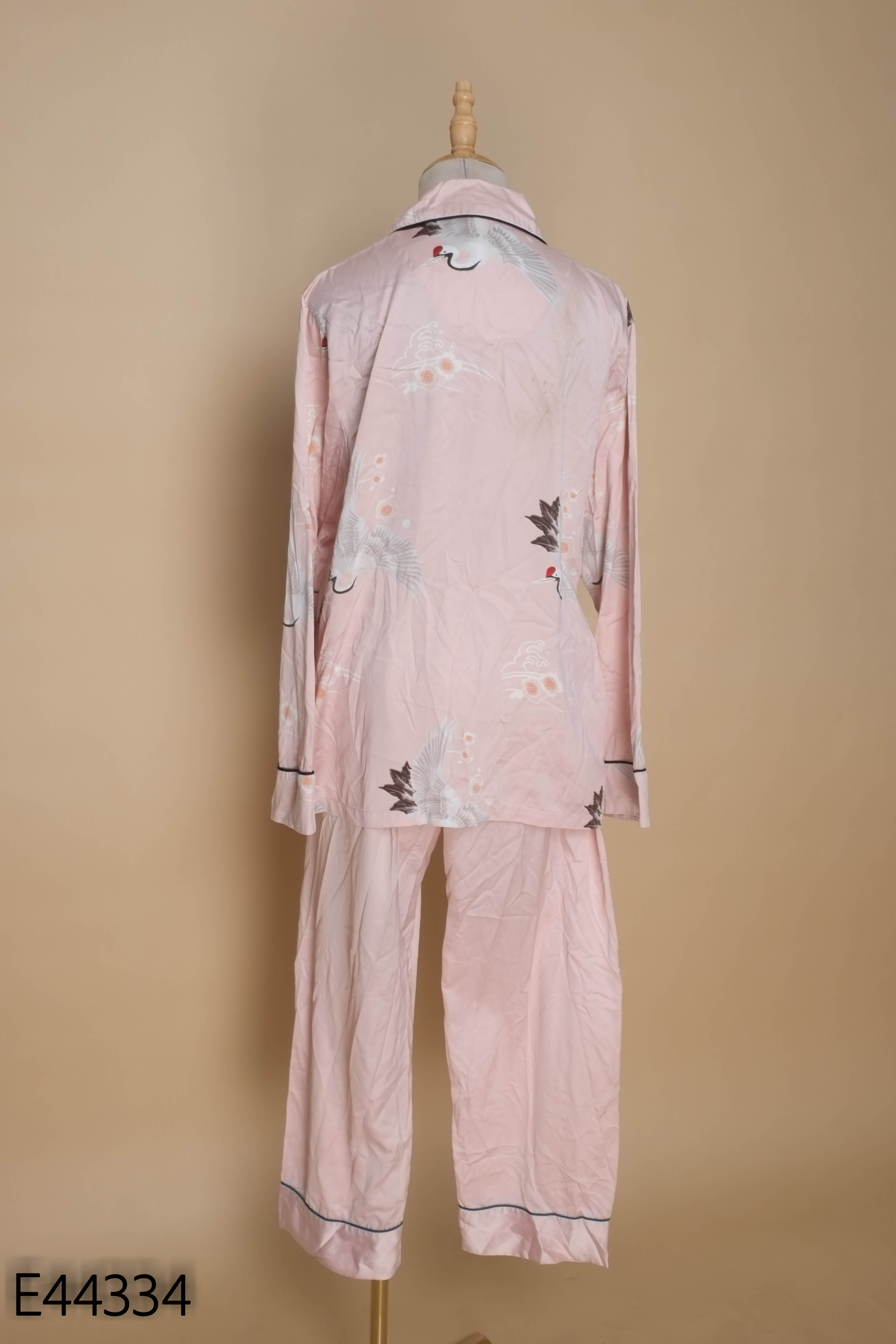 Set Pijama hồng họa tiết trắng đen