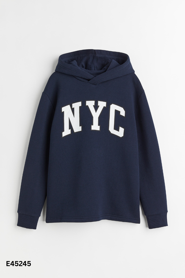 Áo nỉ HM đen in chữ NYC