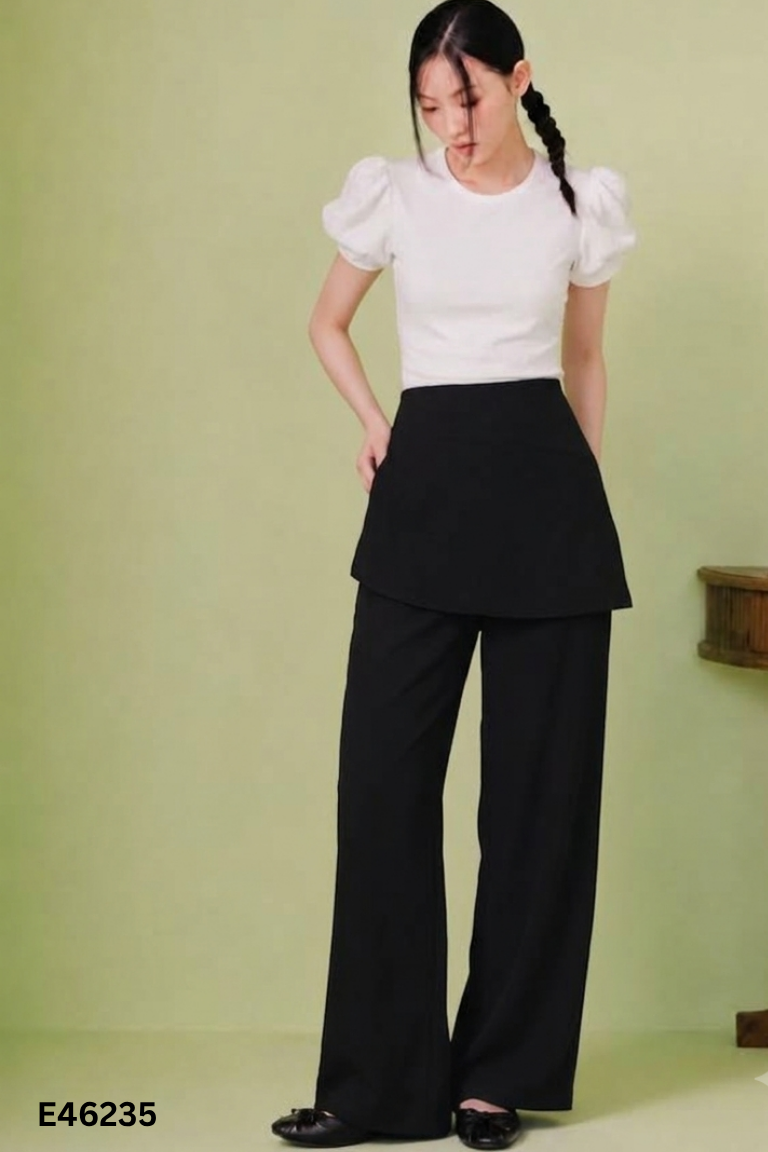 Quần dài đen mix tà