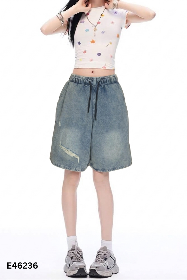 Quần jeans xanh rêu lửng cào gối