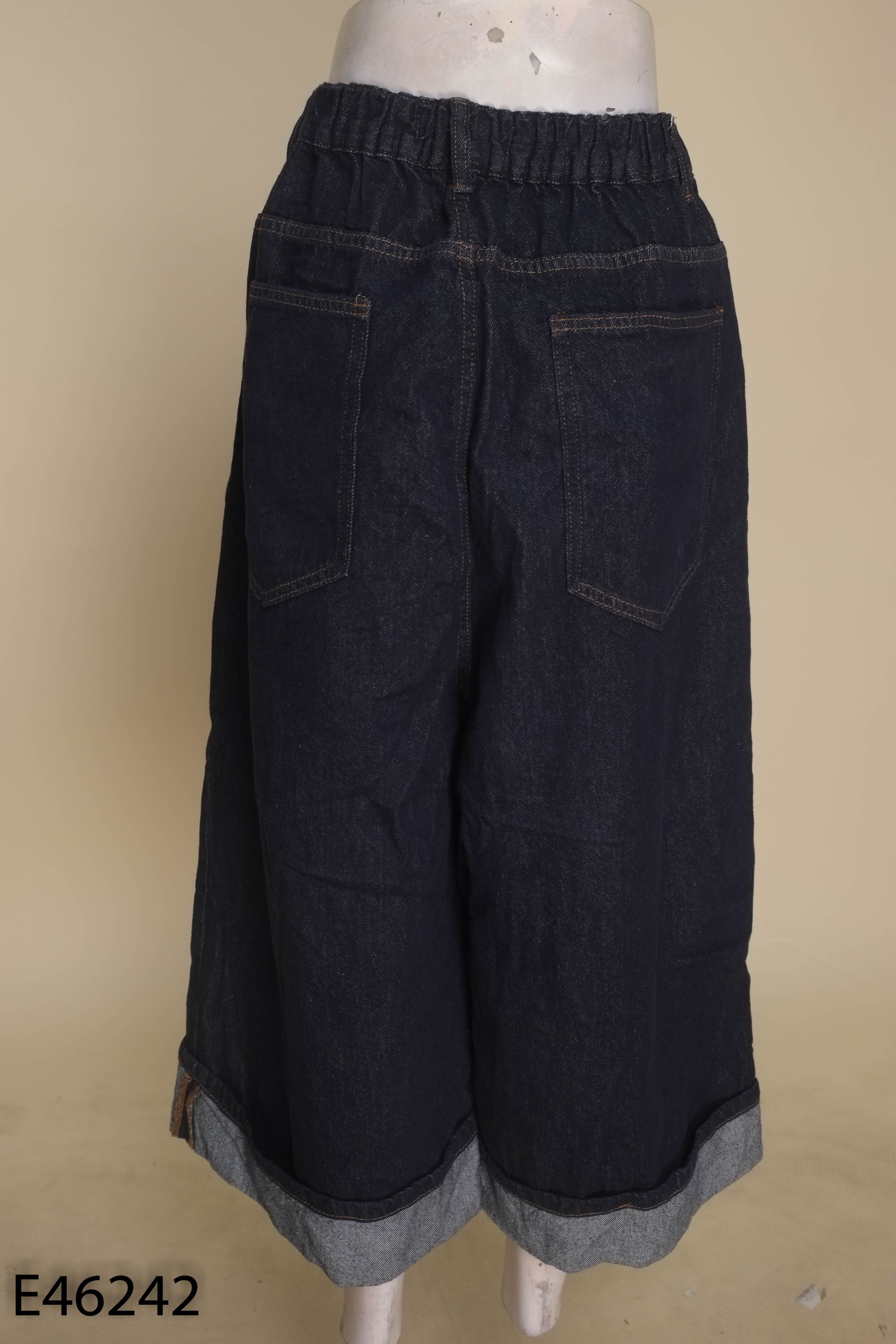 Quần jeans culottes MURONG gấp gấu