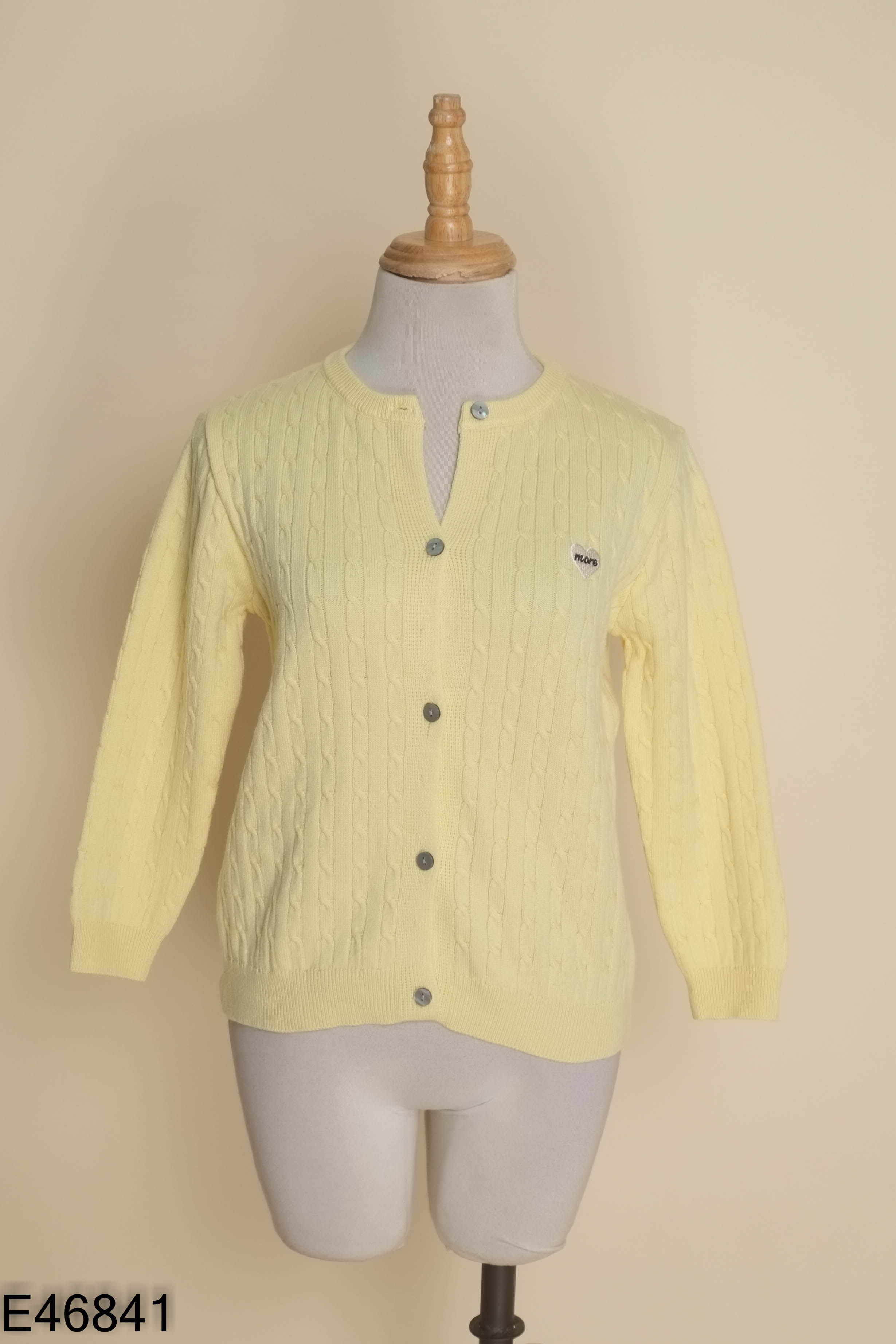 Áo len cardigan vàng trơn
