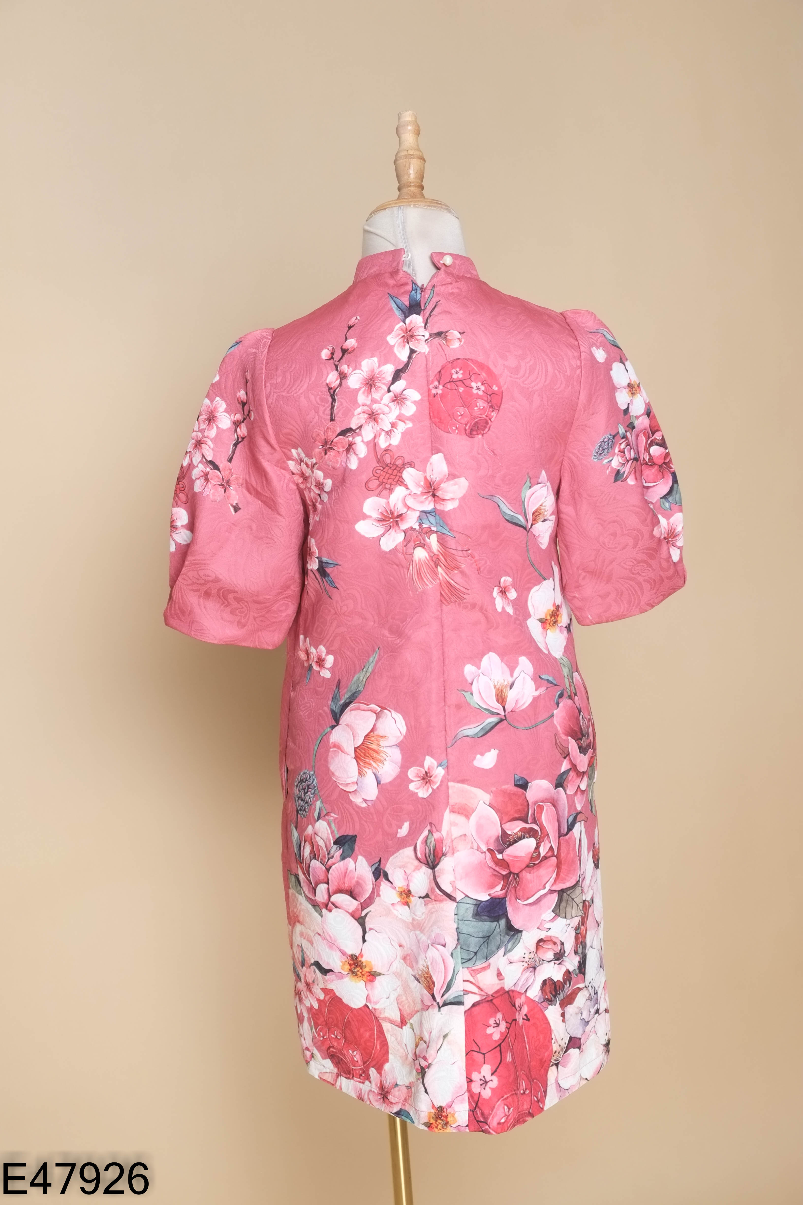 Áo dài ADORE DRESS hồng họa tiết