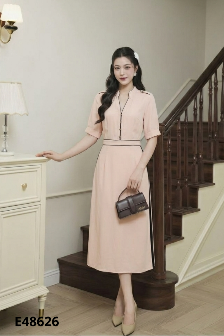 Váy đen ELISE viền đen
