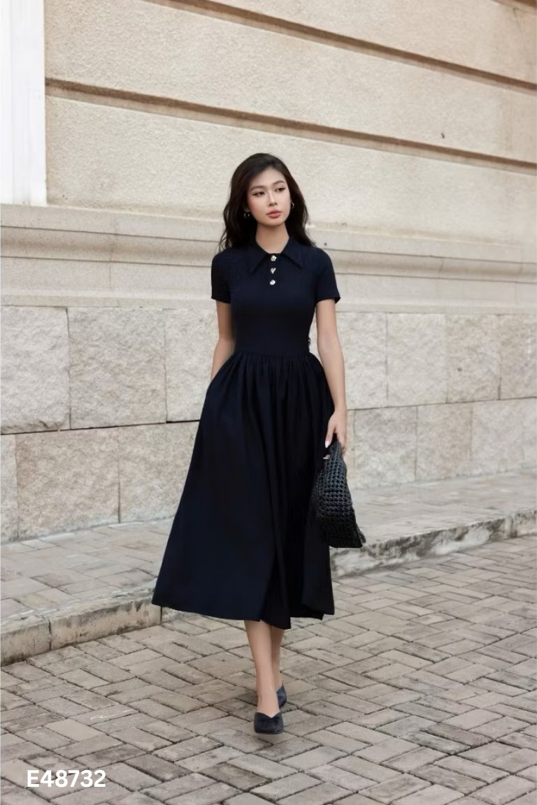 NEWTAG Váy đen SHEMODA trơn