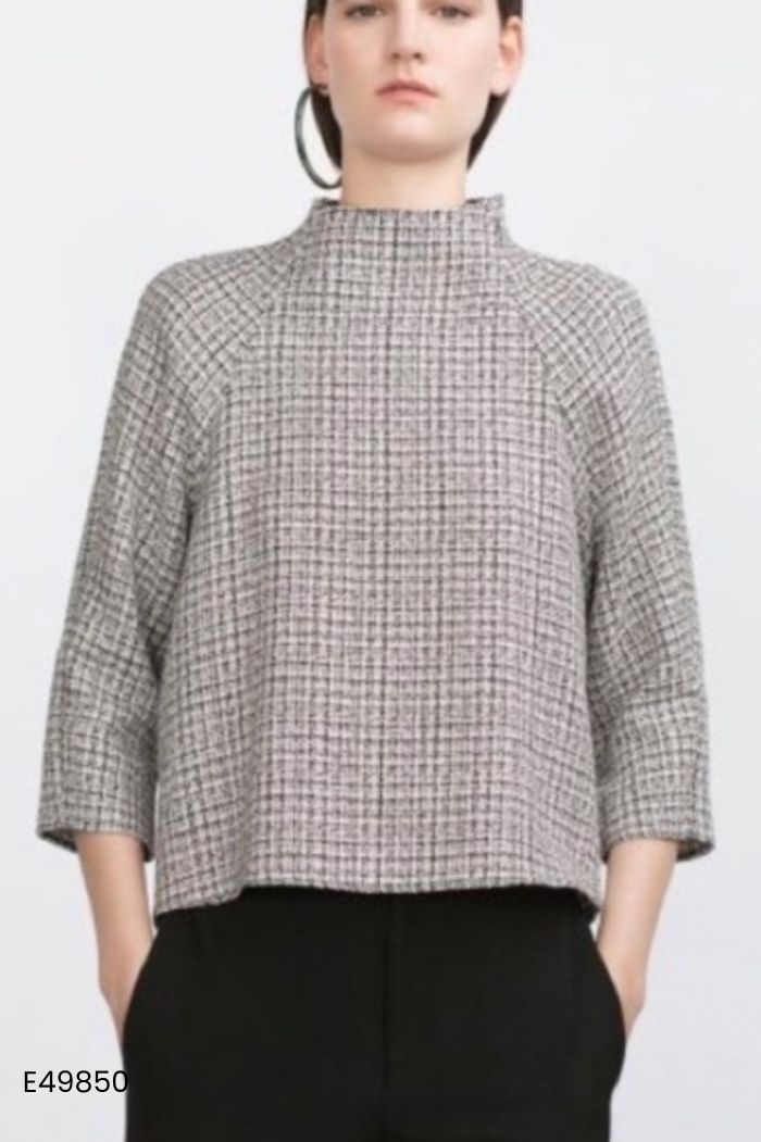 Áo dạ ZARA xám be tay lỡ