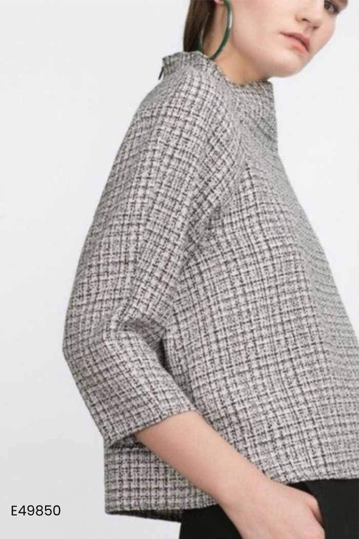 Áo dạ ZARA xám be tay lỡ