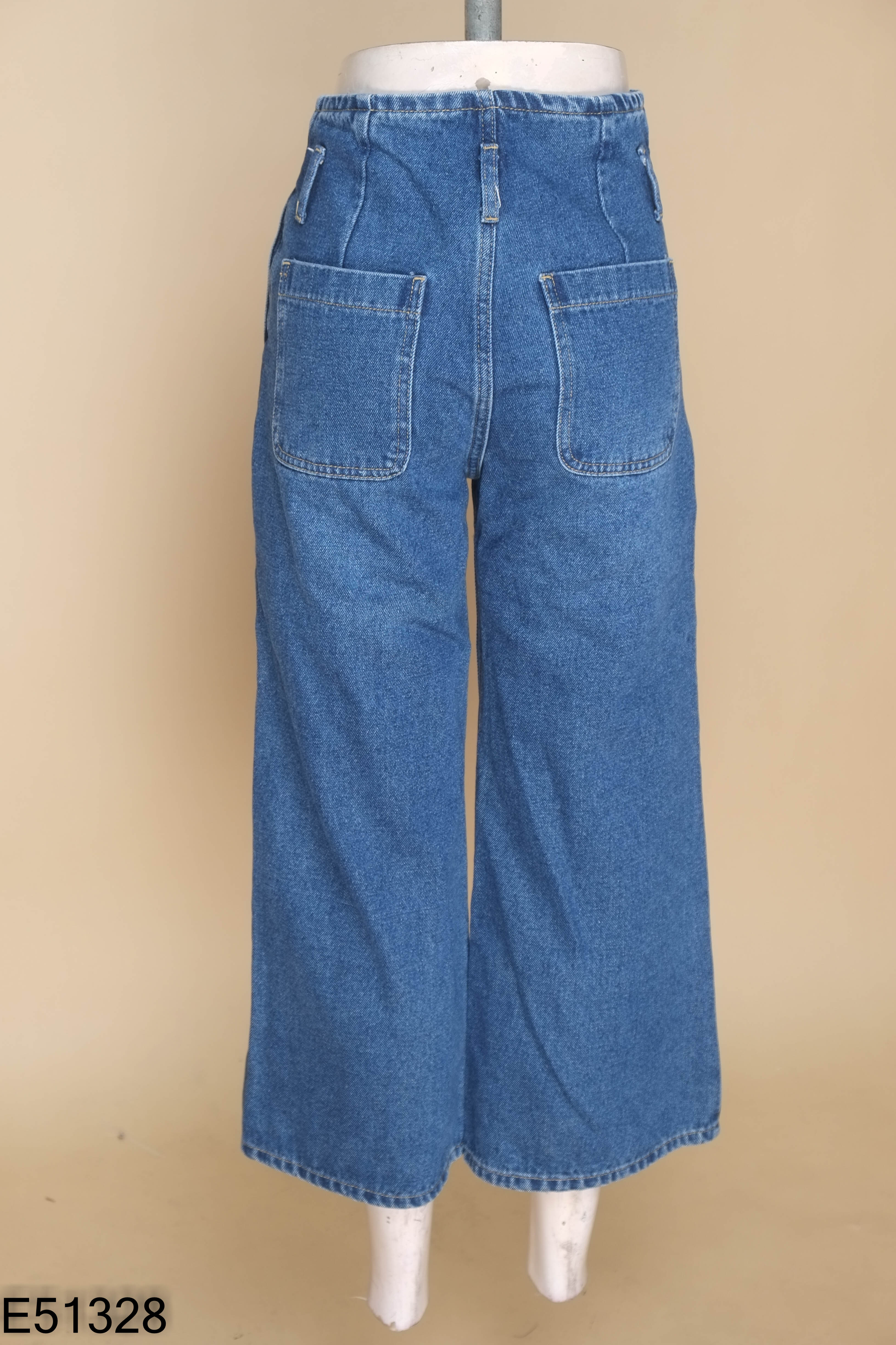 Quần jeans ELISE xanh trơn