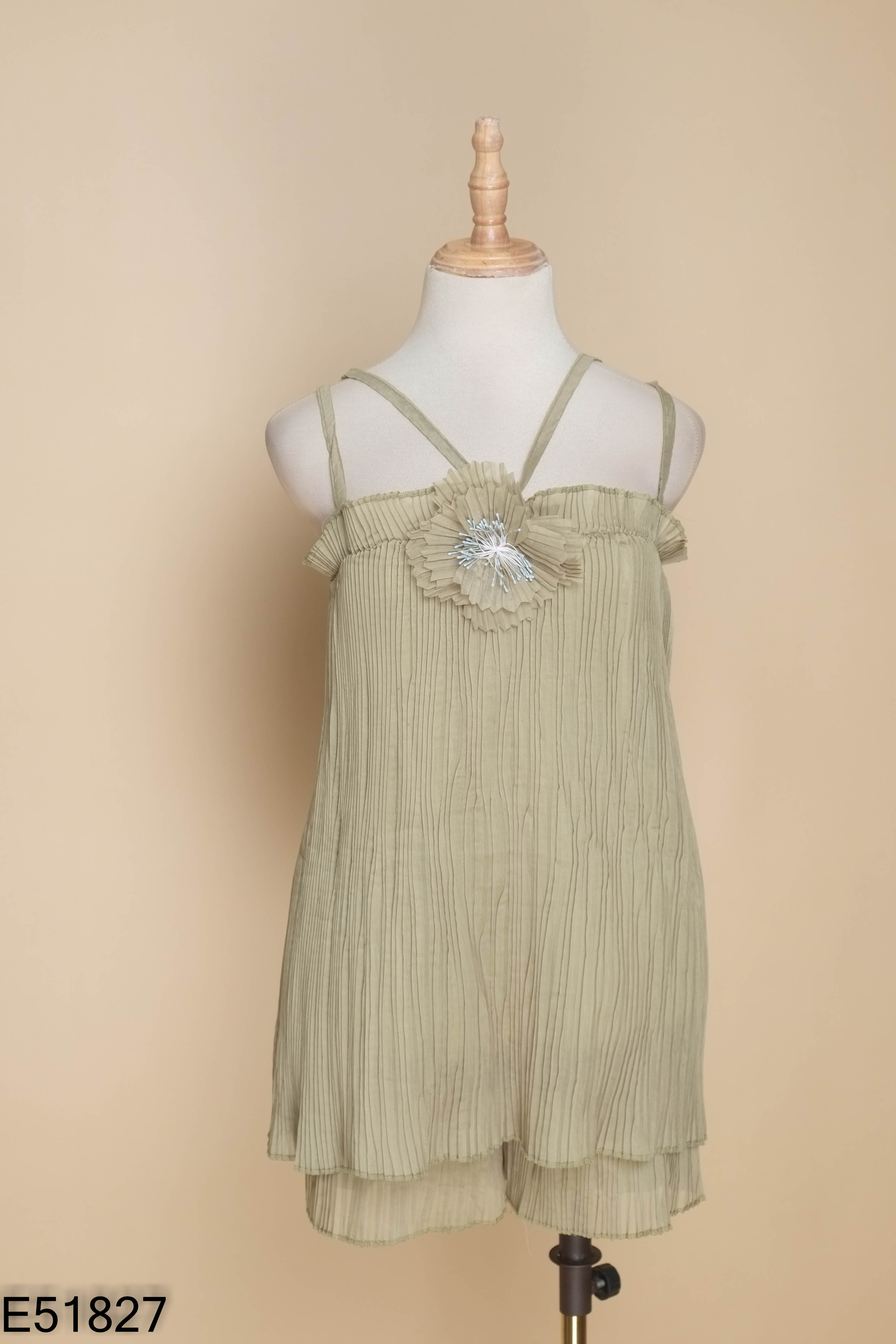 NEWTAG Set Áo xanh gấp ly + Quần short