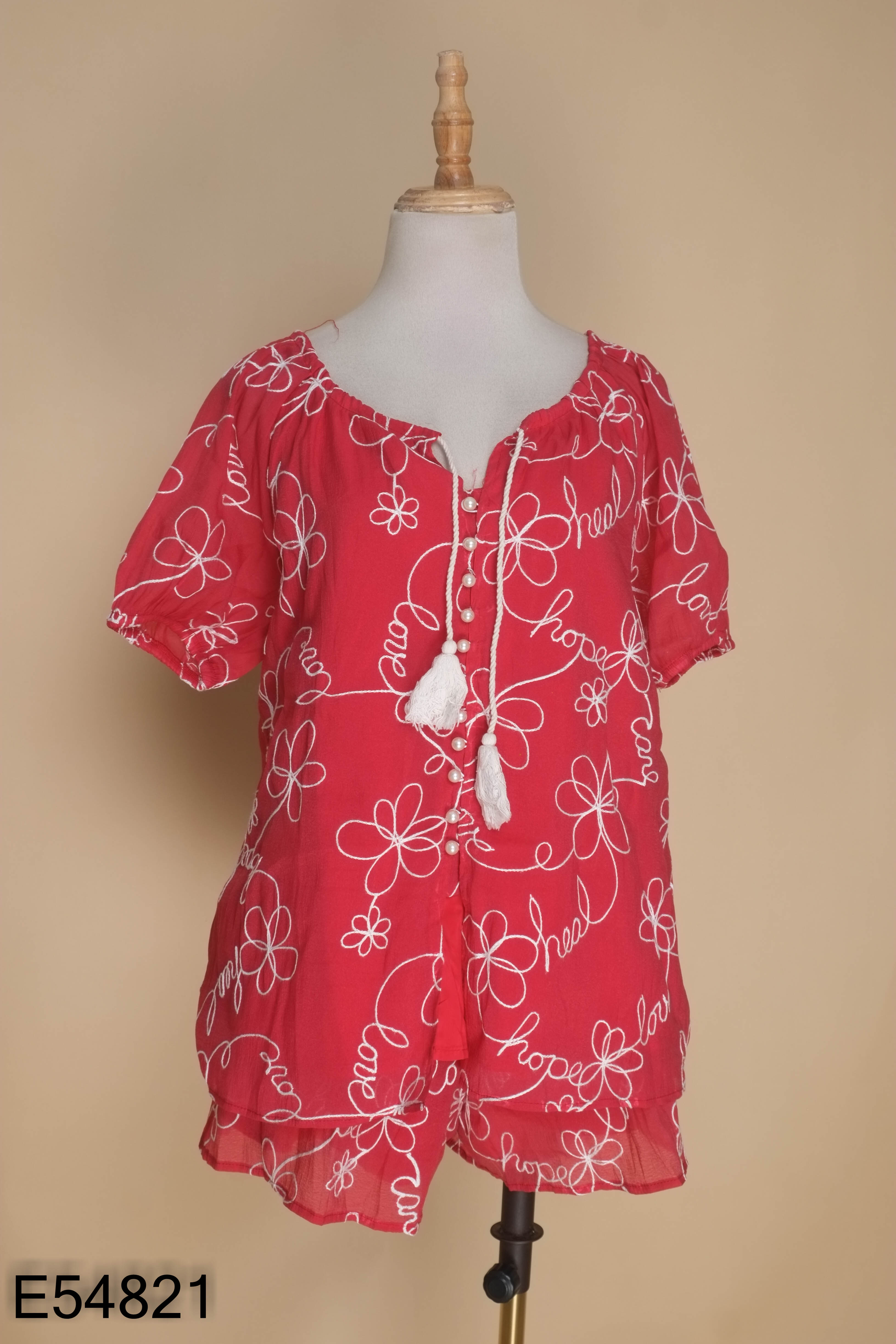 Set Áo đỏ HL DESIGN thêu hoa + Quần short