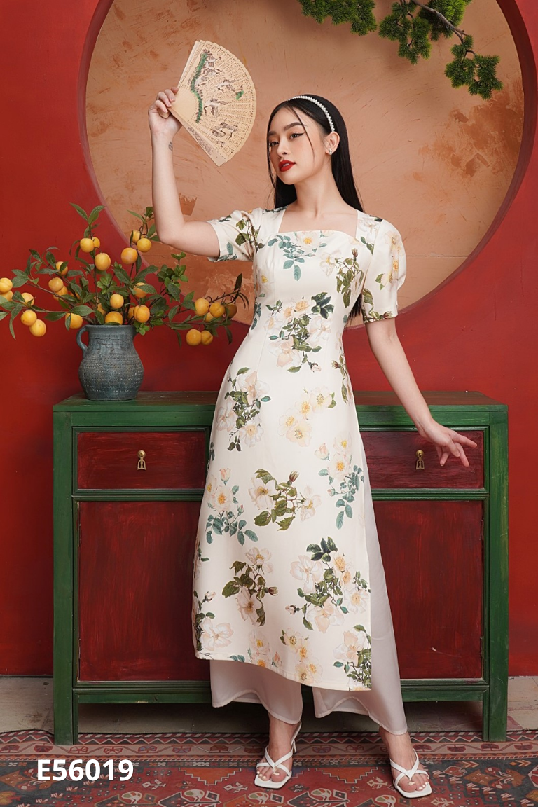Set áo dài vàng NORICK+quần
