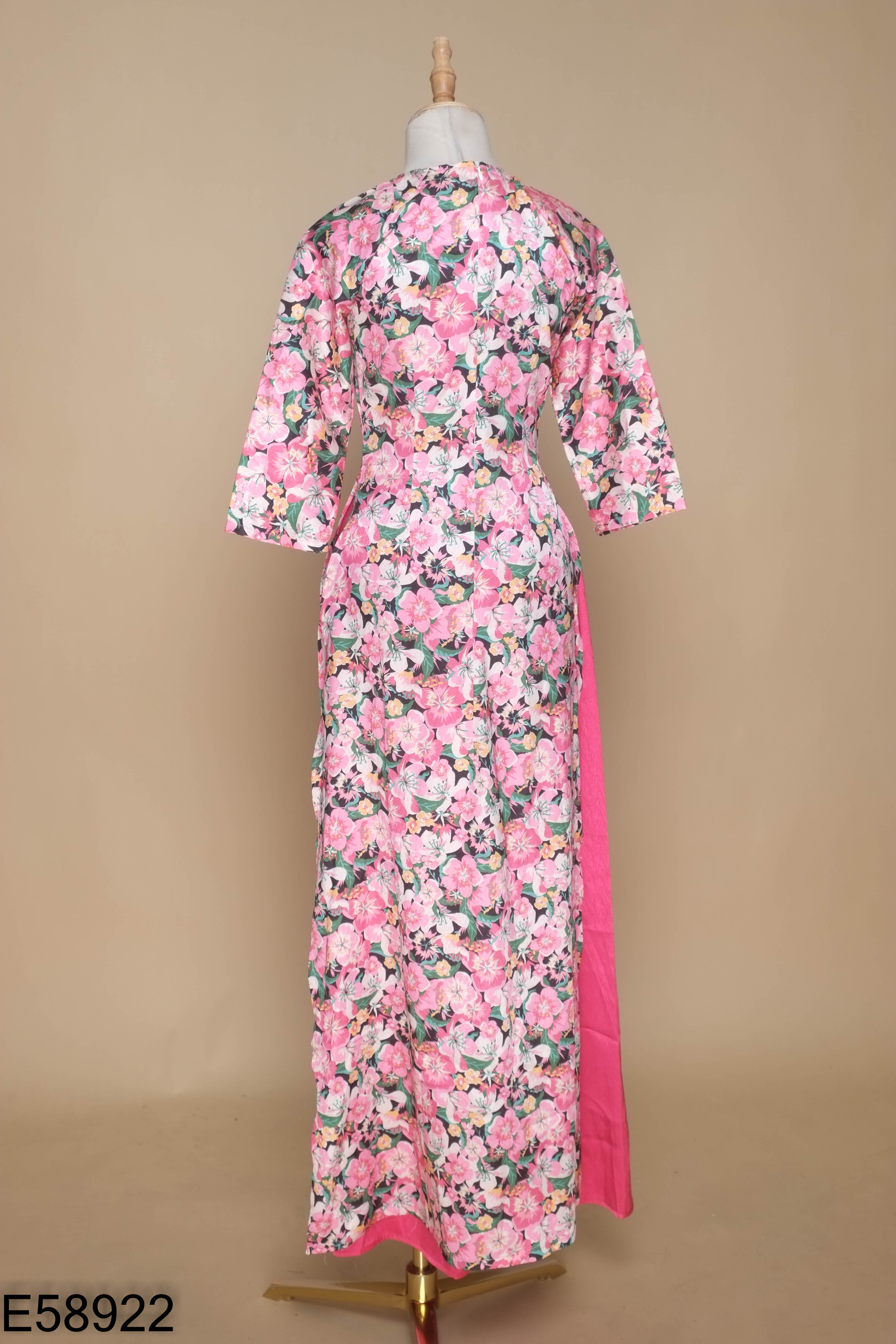 Set áo dài hồng hoa+quần