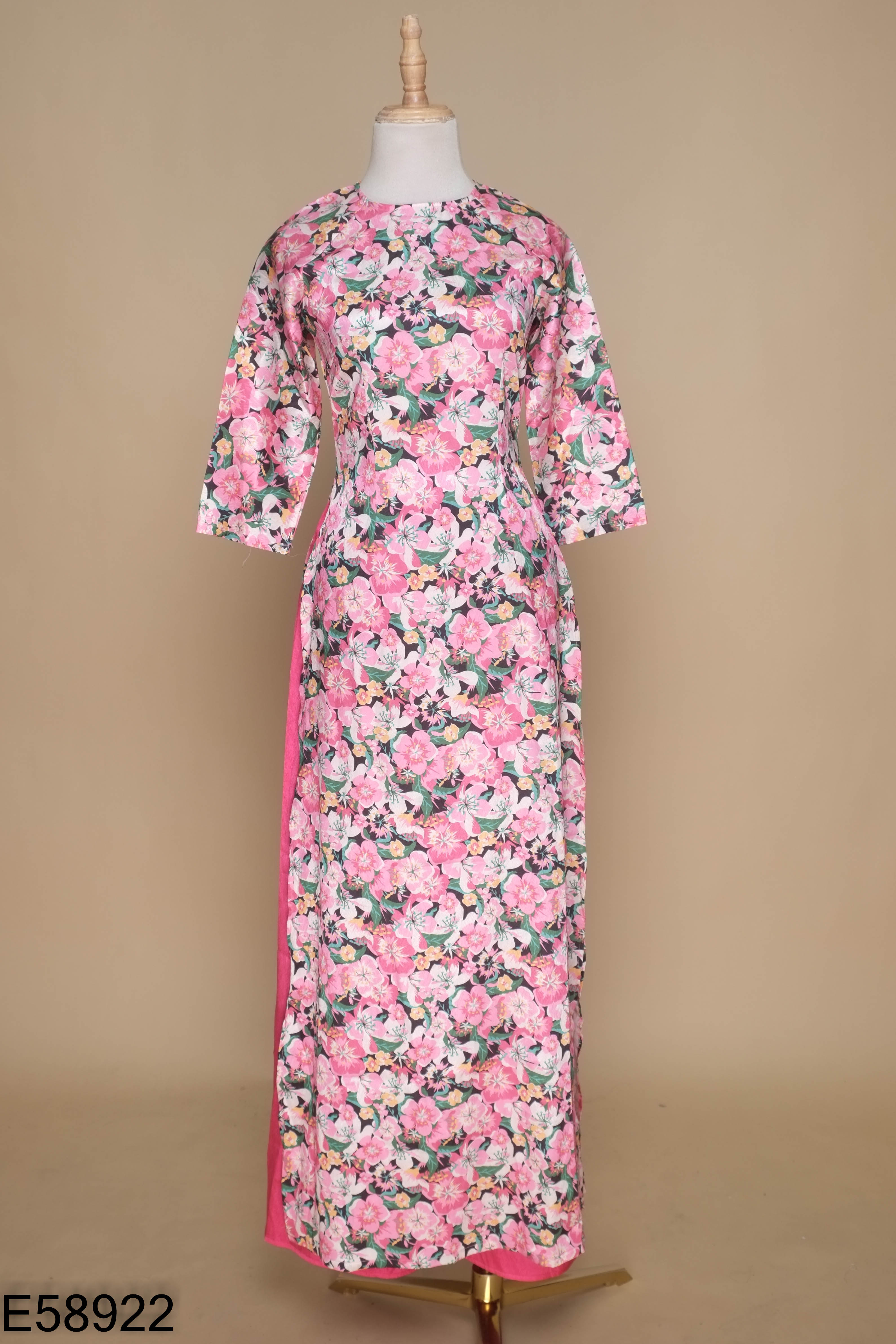 Set áo dài hồng hoa+quần